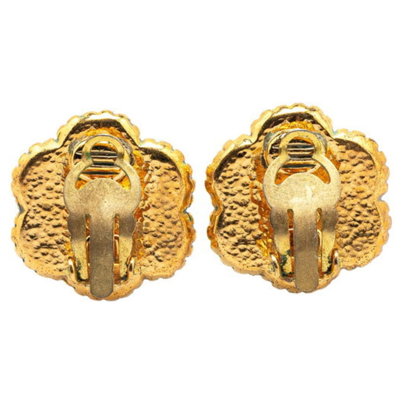 Boucles D'oreilles Clips Vintage En Résine - Style Coco Avec Fausses Perles, Occasion Bon état