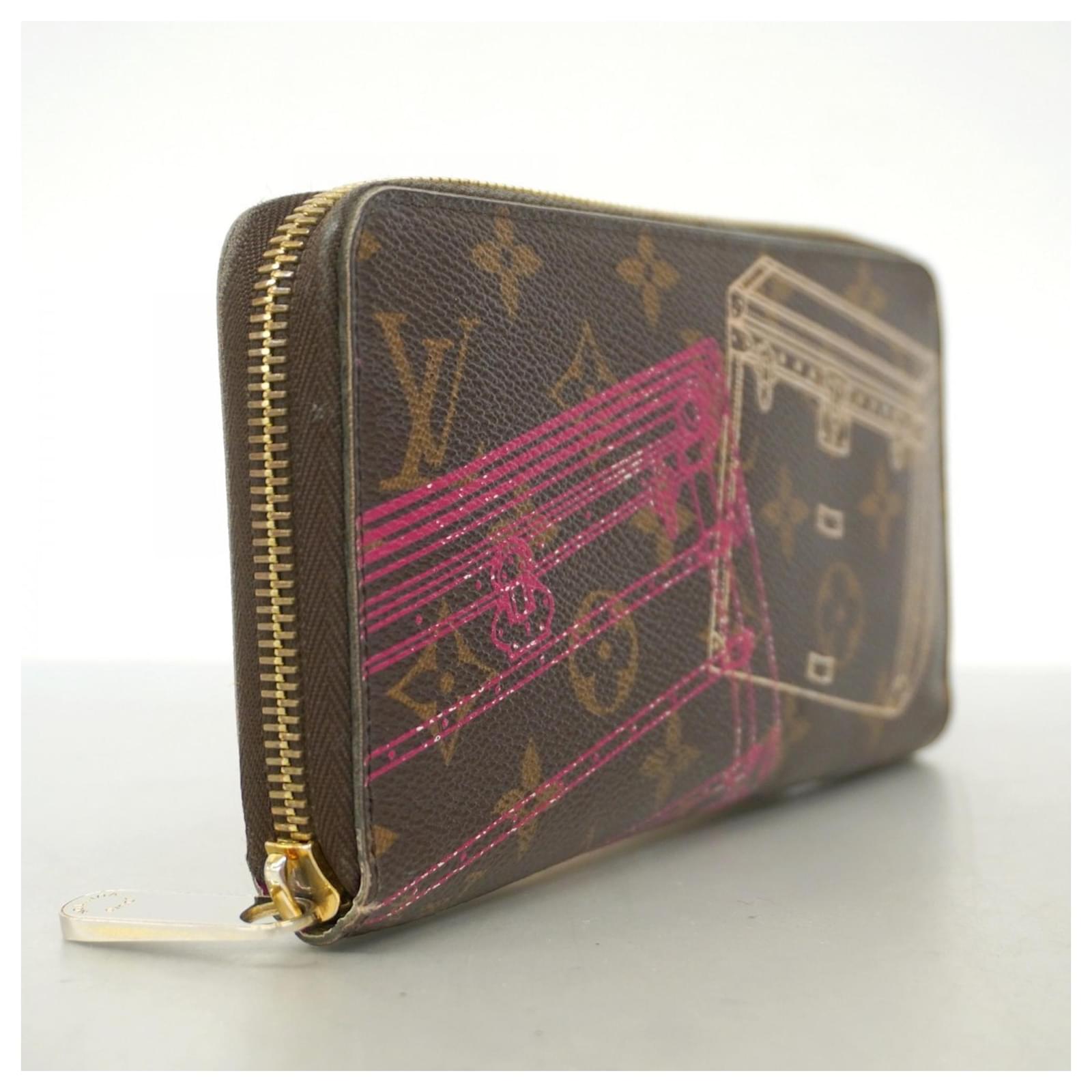 Zip Wallets Wallet Damier Ebene Print LOUIS VUITTON Monogram Trunk