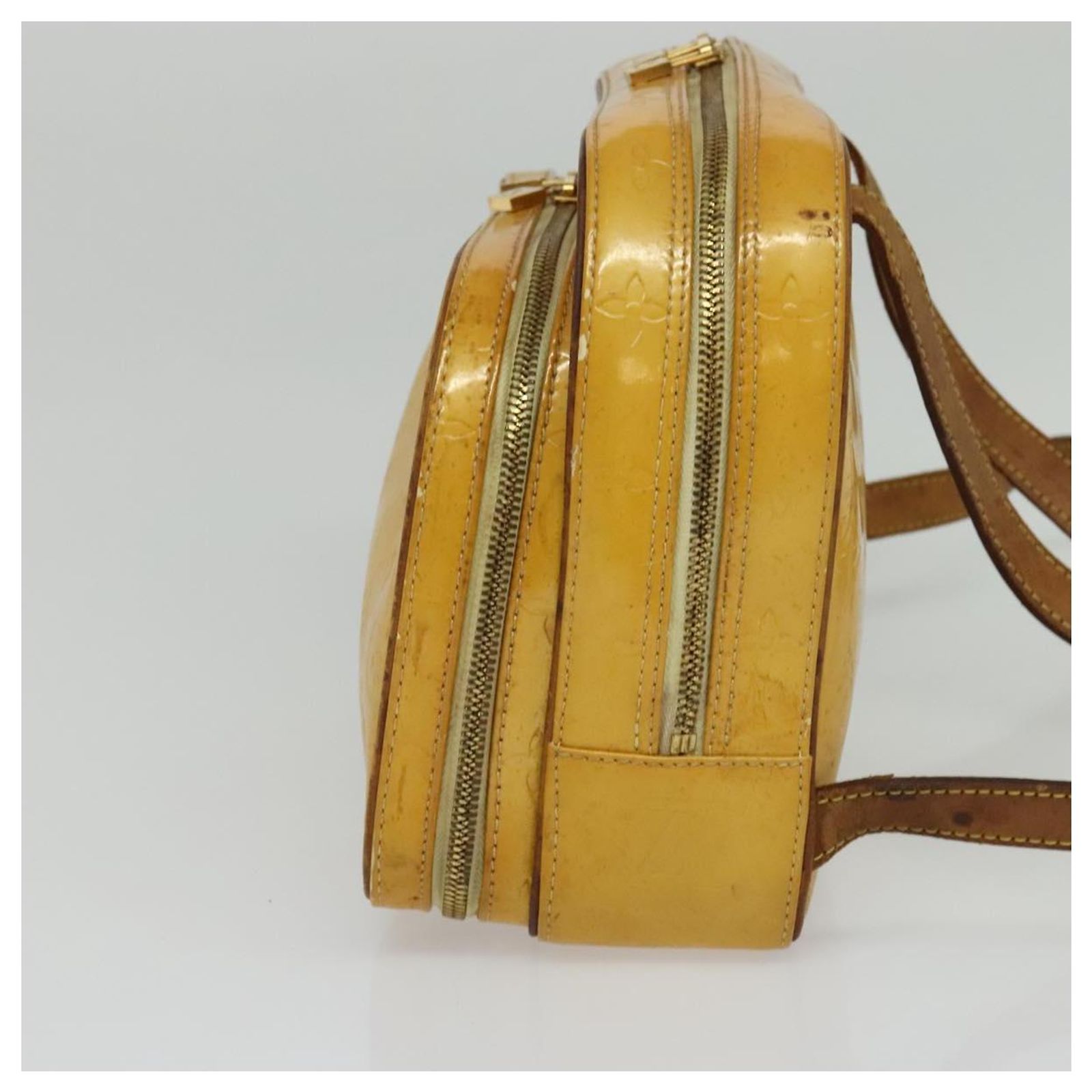 LOUIS VUITTON Monogram Vernis Marley Backpack Yellow M91040  display picture 3