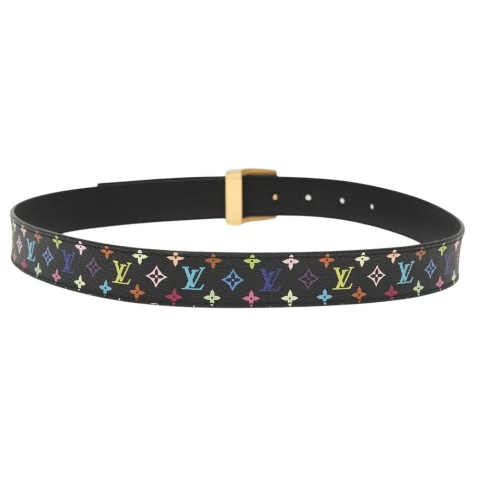 LOUIS VUITTON Multicolor Ceinture Initials Belt Black M9631 LV Auth 156684SAM LOUIS VUITTON Multicolor Ceinture Initials Belt Black M9631  main image 3