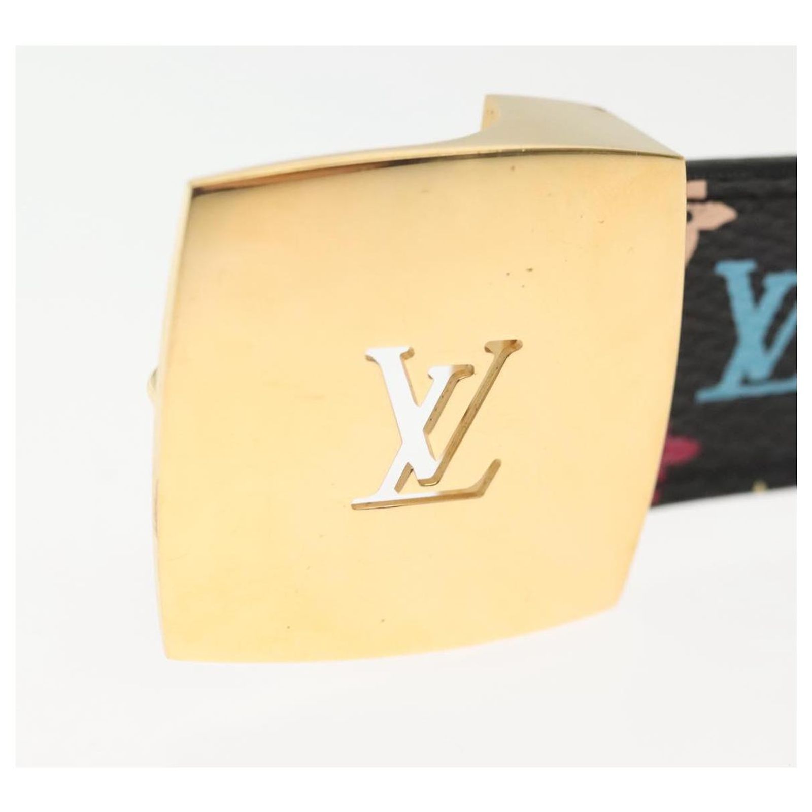 LOUIS VUITTON Multicolor Ceinture LV Cut Belt Black M6890 LV  display picture 1
