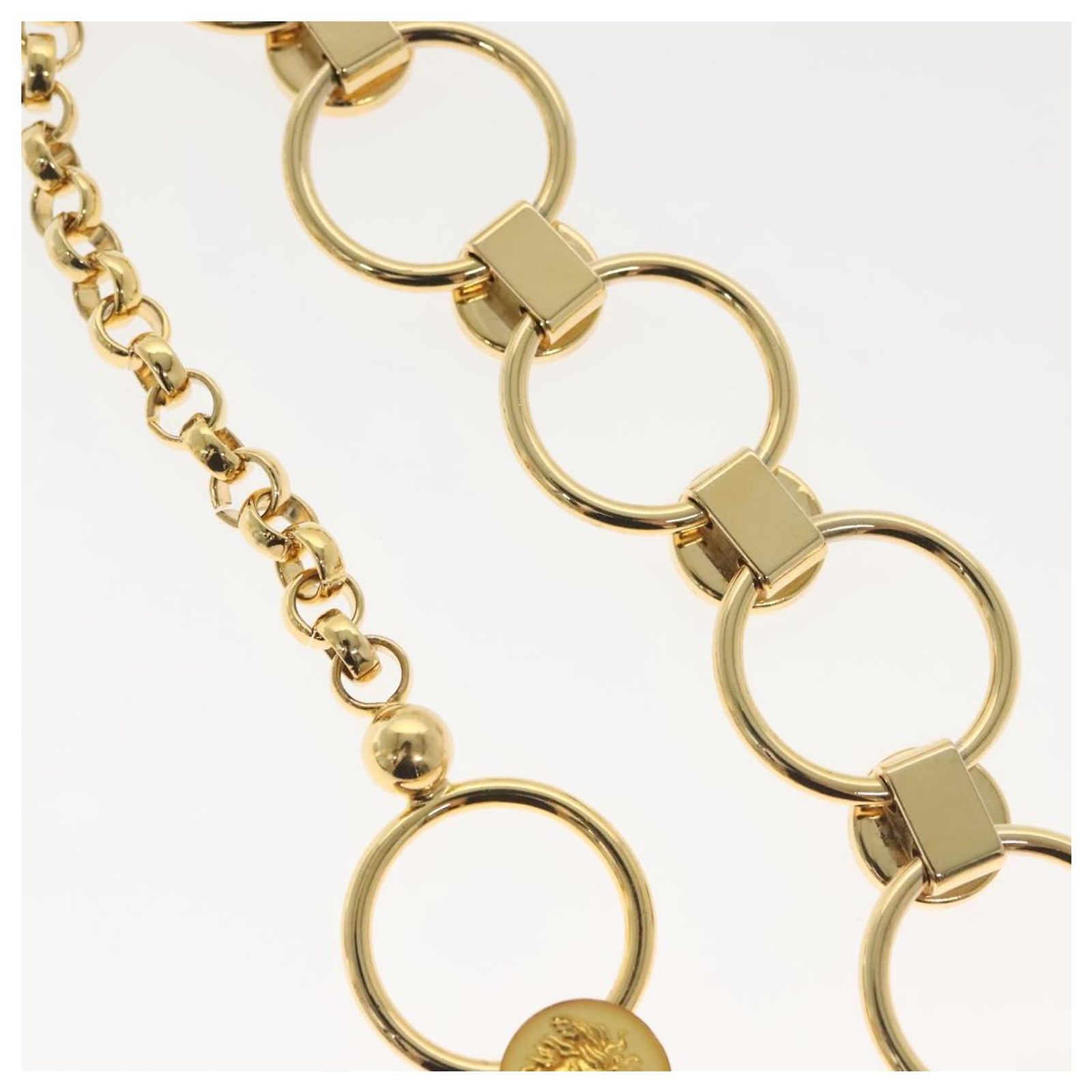 Gianni Versace Chain Belt Metal Gold Auth BA5265 Golden ref 