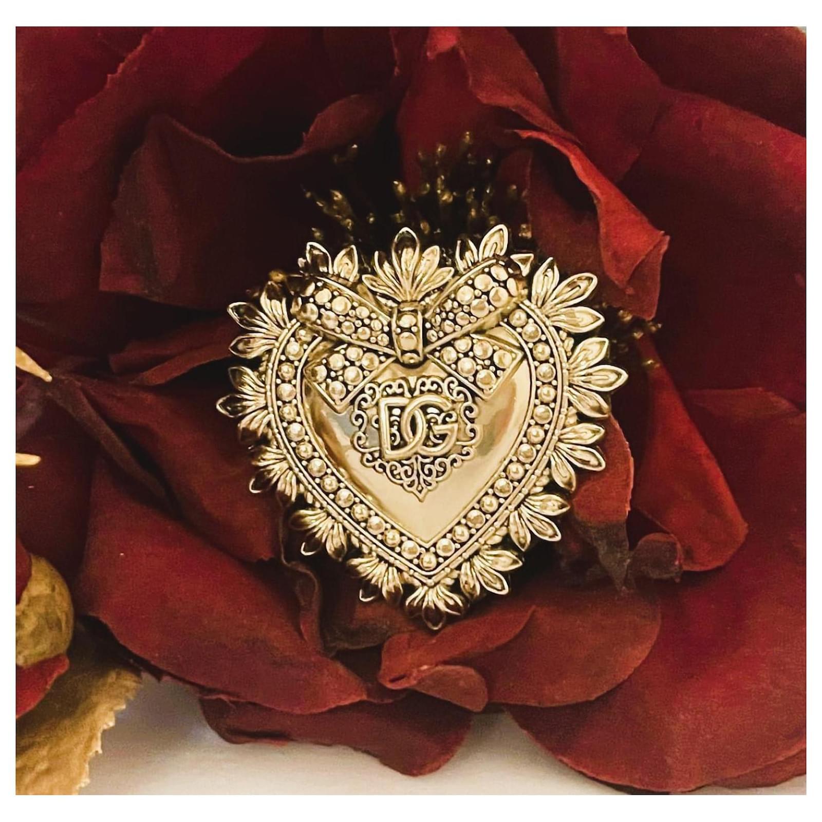 Wonderful golden DOLCE & GABBANA brooch from the 'Devotion