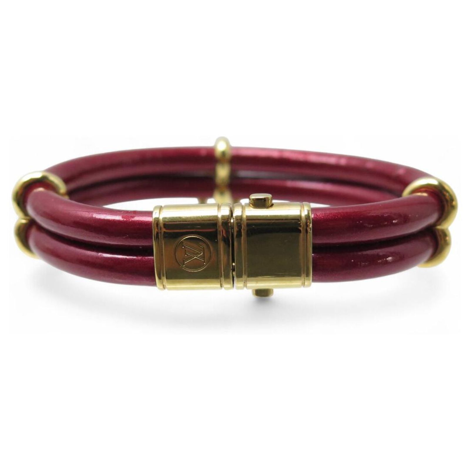 LOUIS VUITTON KEEP IT TWICE BRACELET 15 CM IN BORDEAUX VARNISHED 