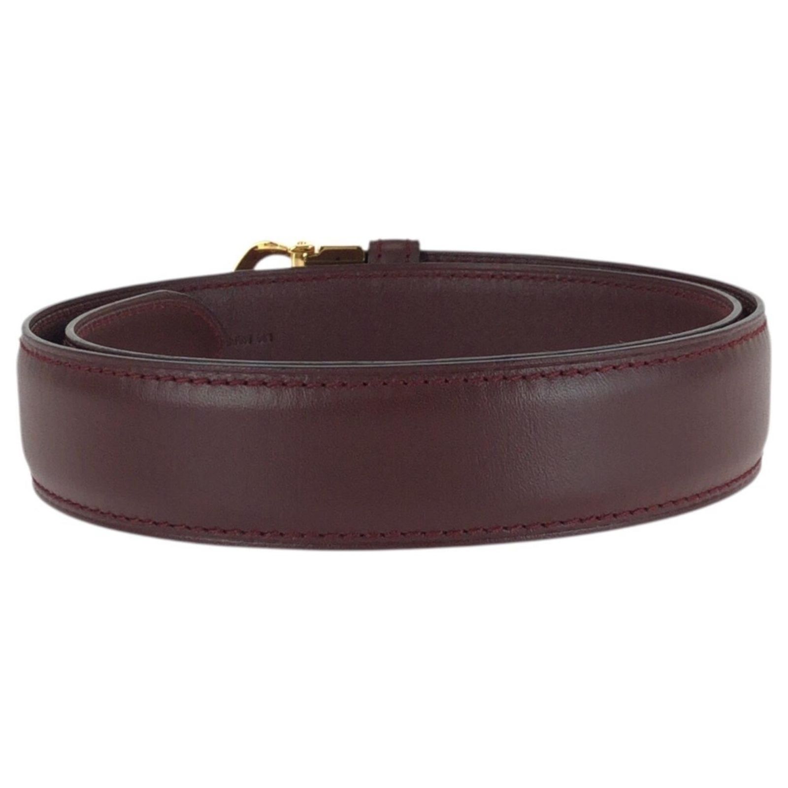 Cartier Must Line Bordeaux Gold Hardware Leather Belt Golden  display picture 3