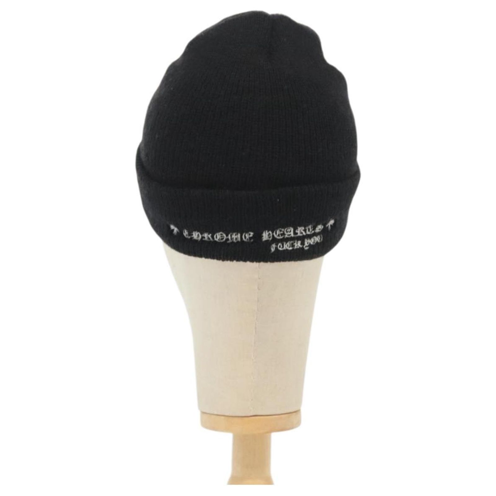 Chrome Hearts CH Plus Wool Watch Cap Knitted Fabrics Black Auth 