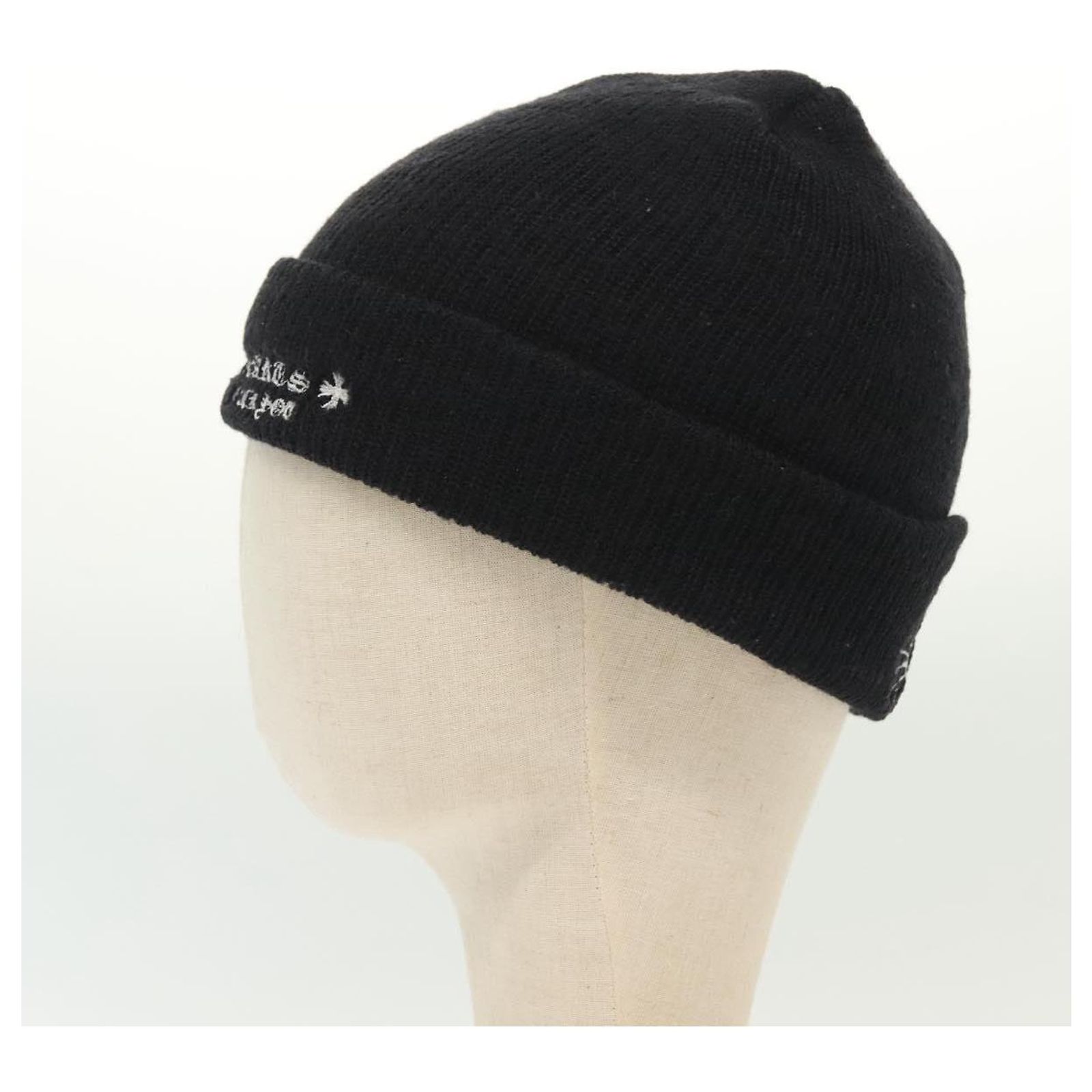 Chrome Hearts CH Plus Wool Watch Cap Knitted Fabrics Black Auth 
