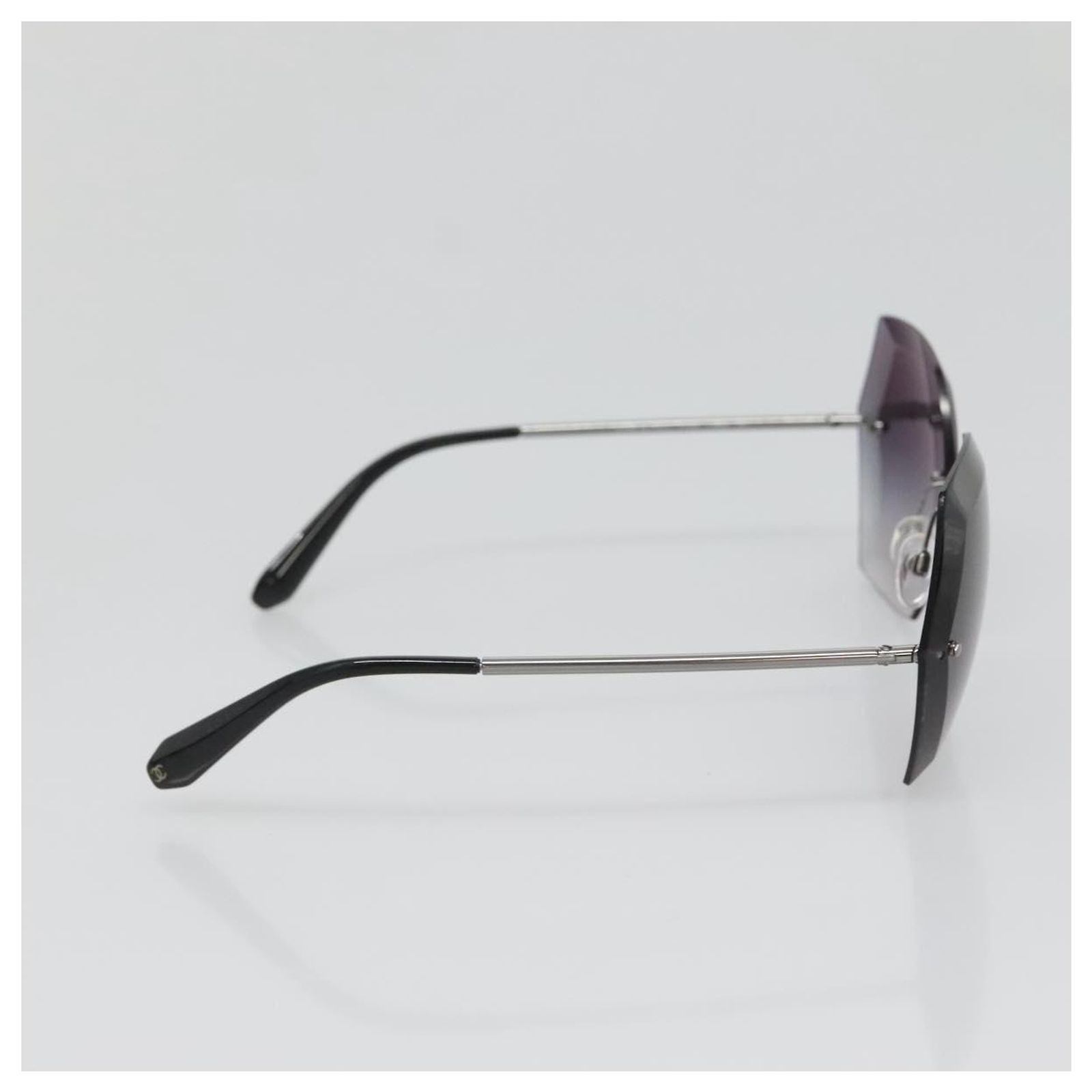 CHANEL Sunglasses metal Silver tone CC Auth 141178M ref  display picture 3