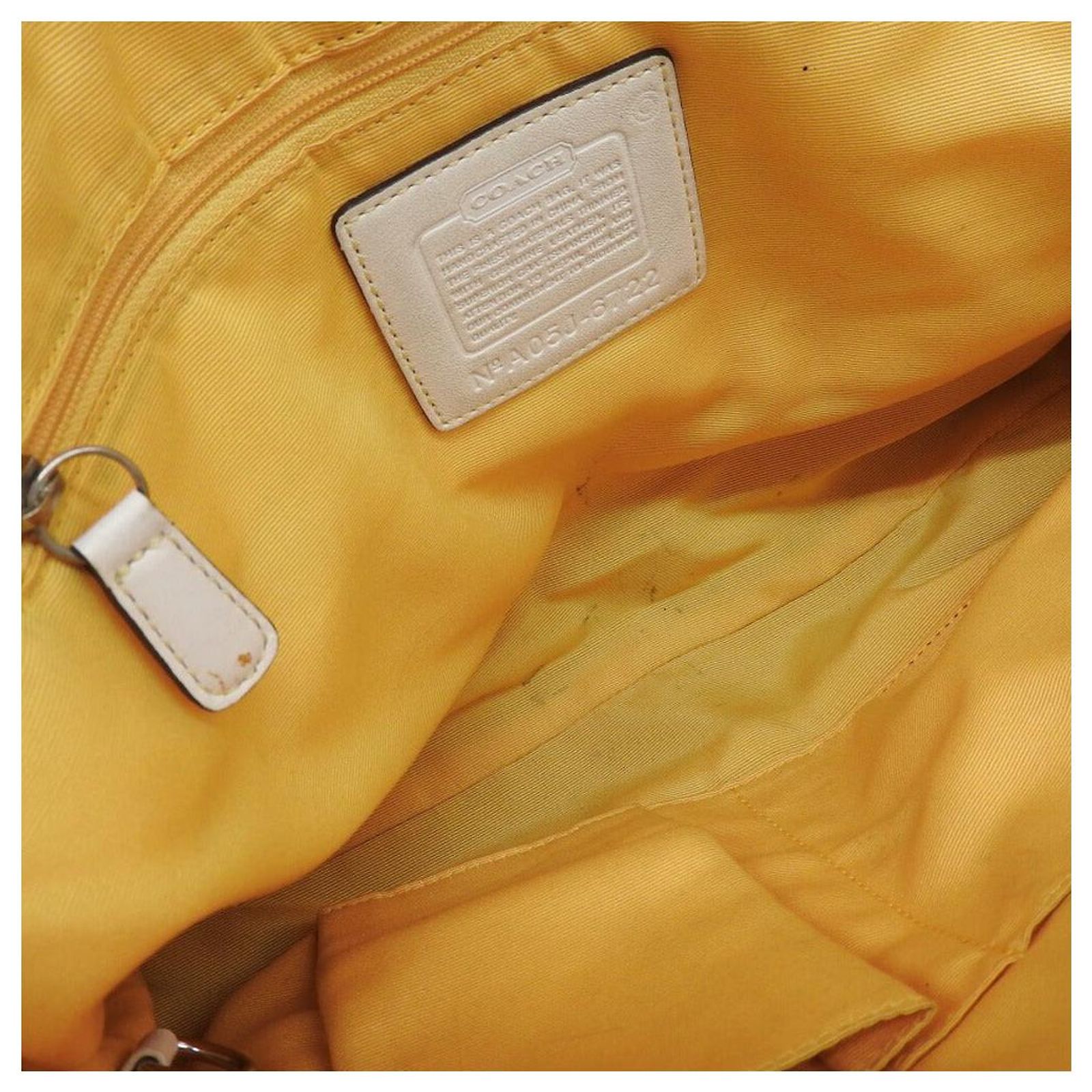 Coach Optic Signature Flap Satchel Canvas Bag Yellow Cloth ref 
