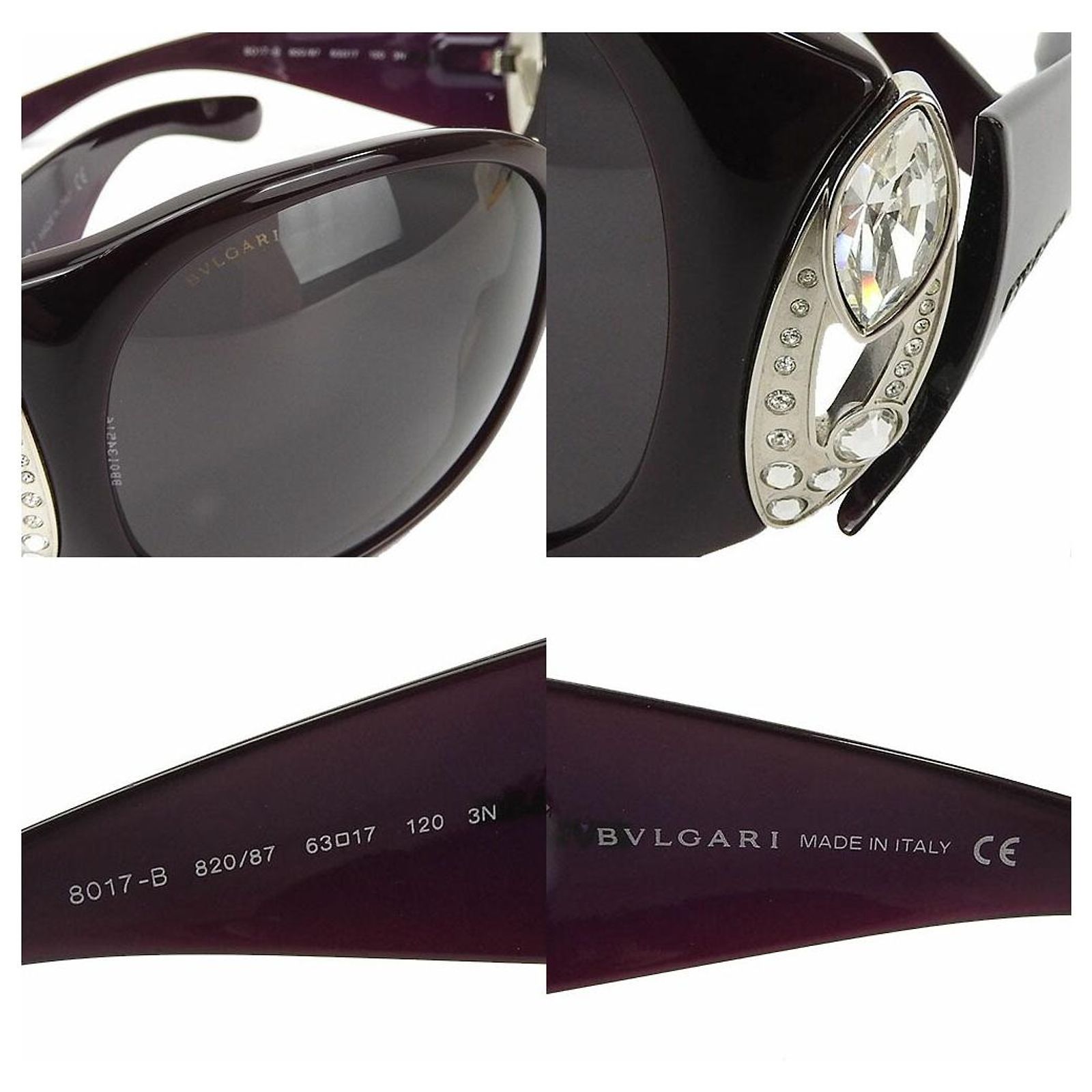 Bulgari BVLGARI 8017-B Sunglasses Purple Plastic ref  display picture 3