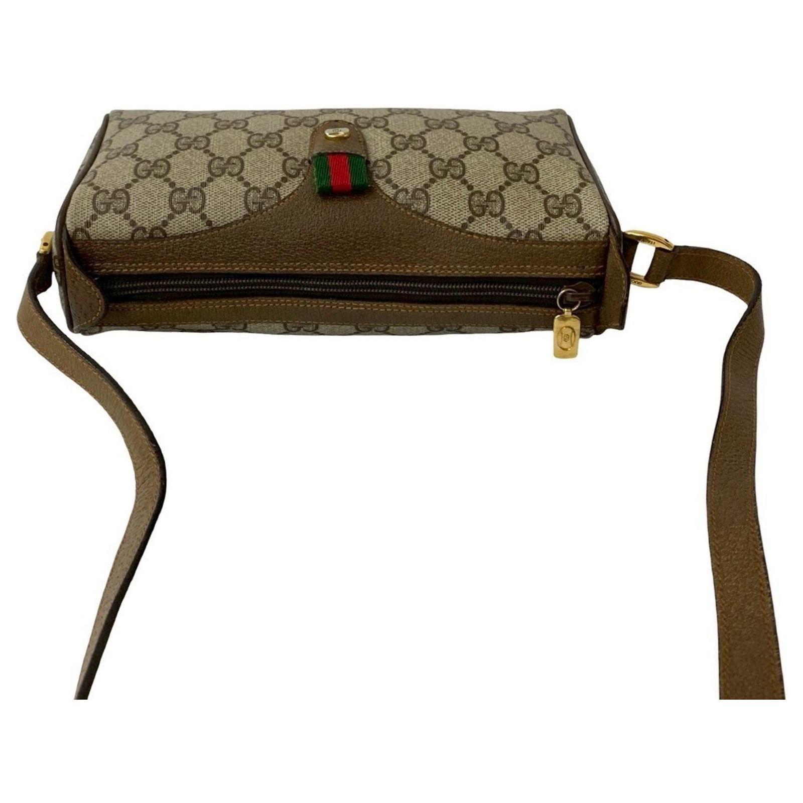 Gucci Old Sherry Line GG Logo Print Leather Mini Shoulder Bag 