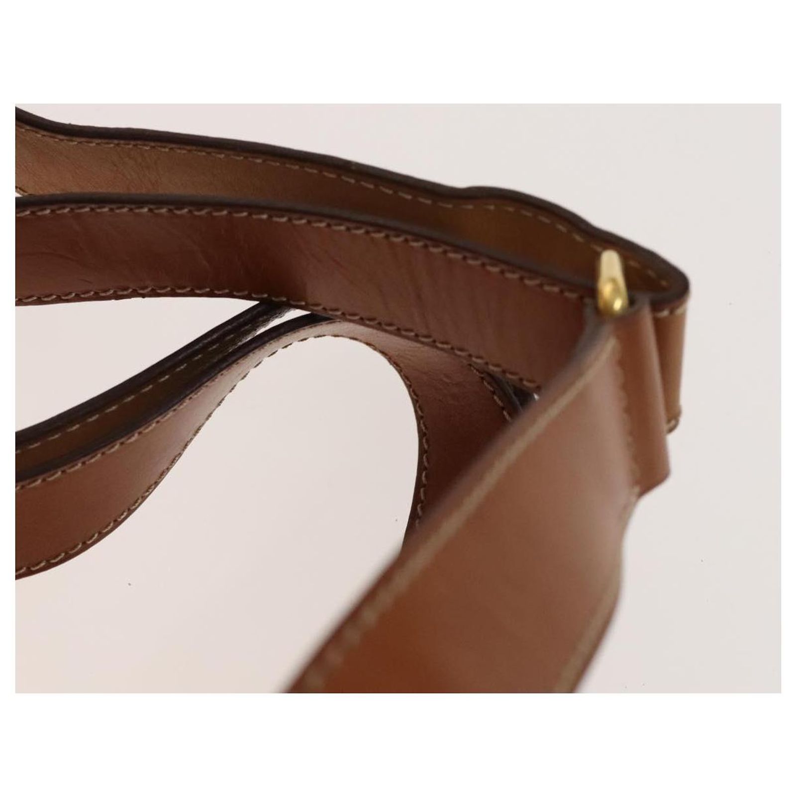 Céline CELINE Macadam Canvas Backpack PVC Leather Brown Gold  display picture 3