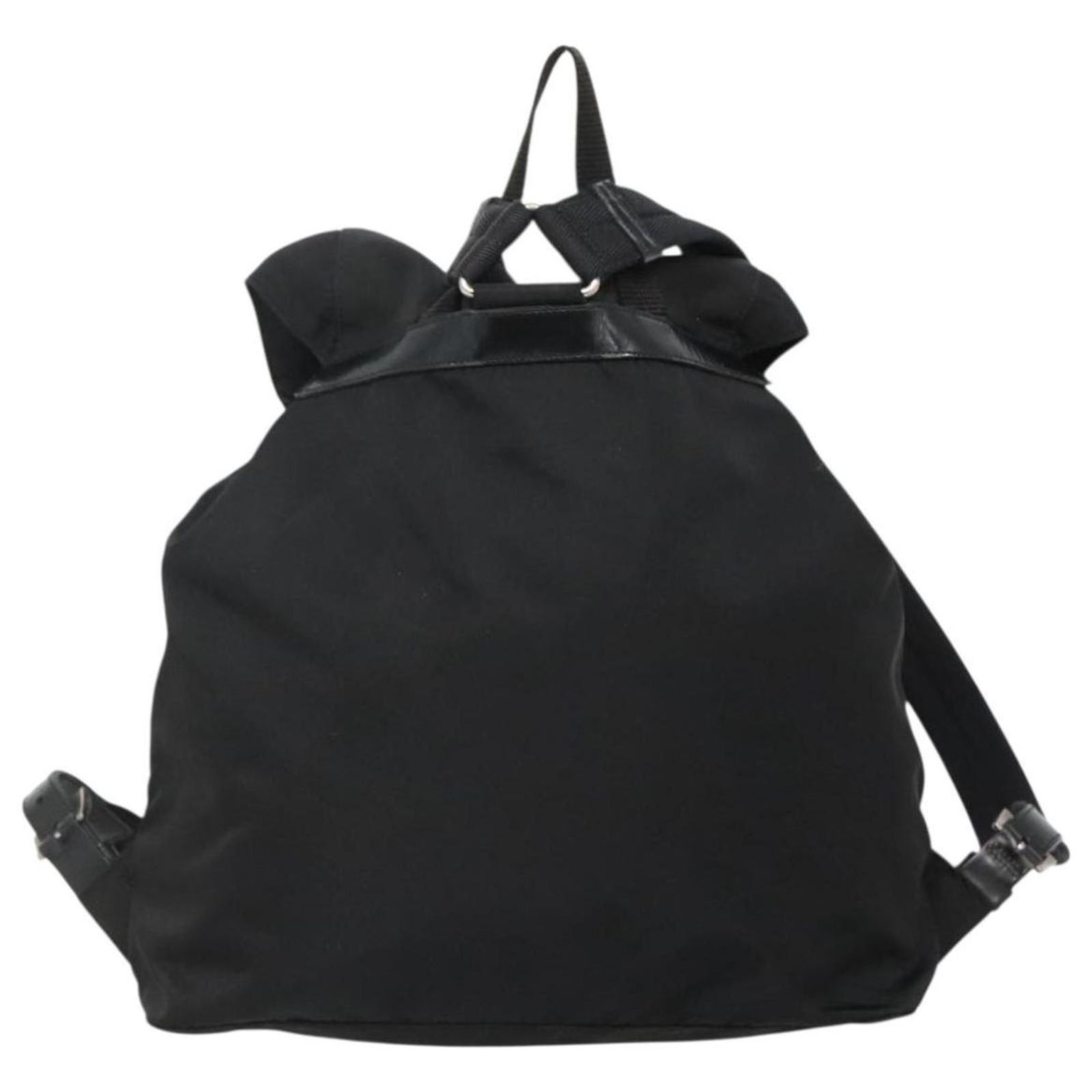 PRADA Backpack Nylon Black Silver Auth ka1167 PRADA Backpack Nylon Black Silver Auth fm4864 Silvery ref  main image 4