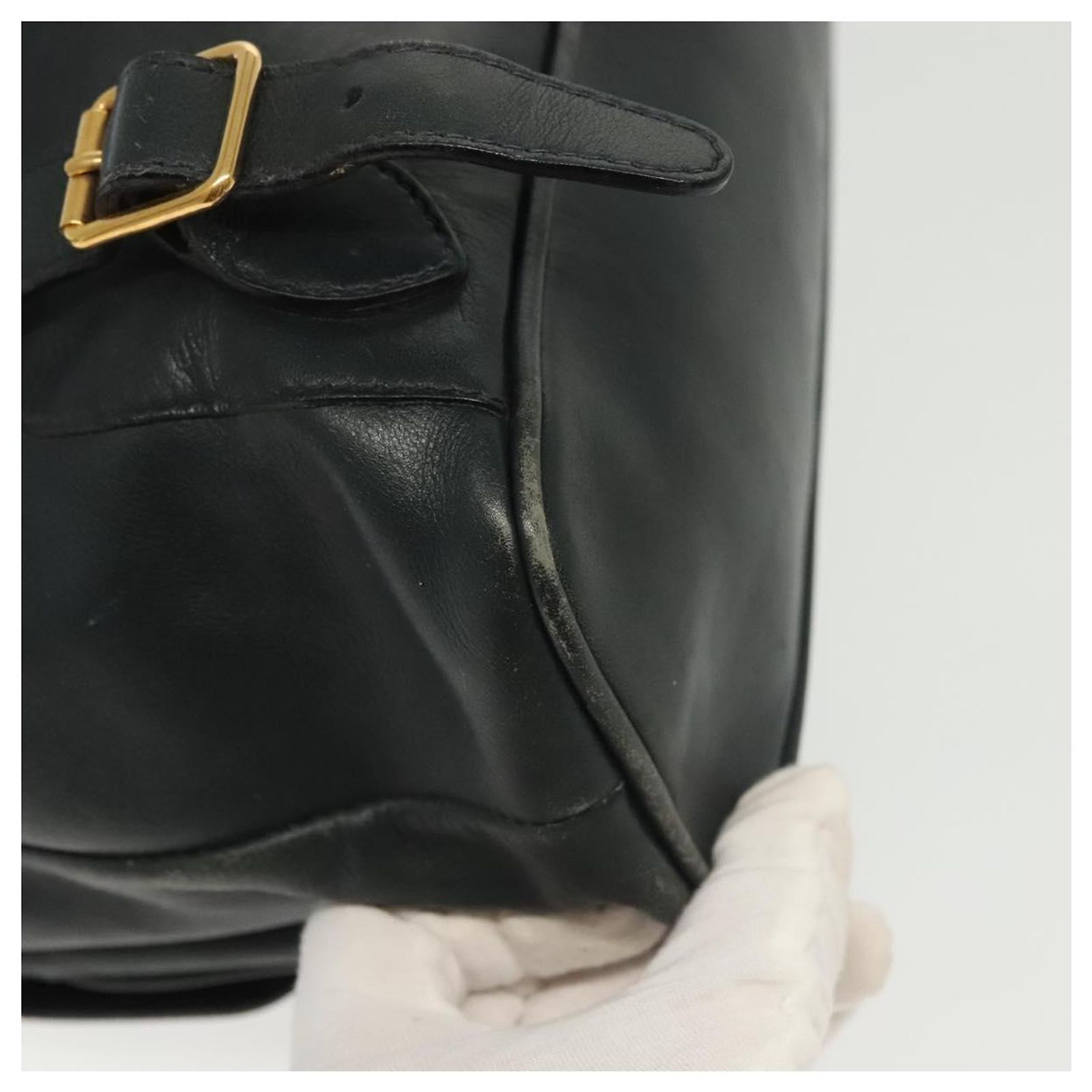 GUCCI Bamboo Backpack Leather Black Gold 003 2058 0016 Auth  display picture 1