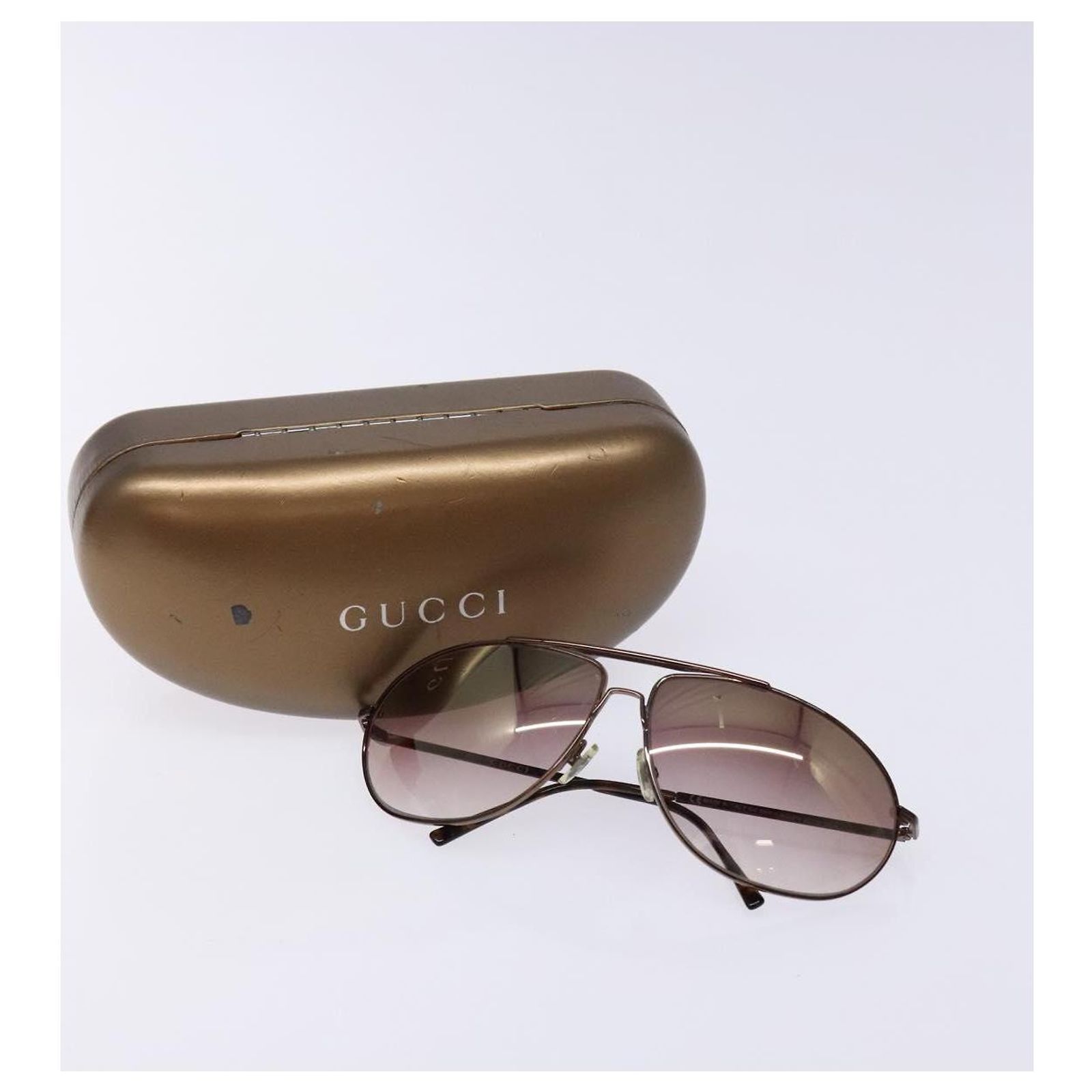 GUCCI Sunglasses metal Brown Auth am10055 Amazon.com: Gucci GG1422S Havana/Brown 55/19/145 women  main image 2