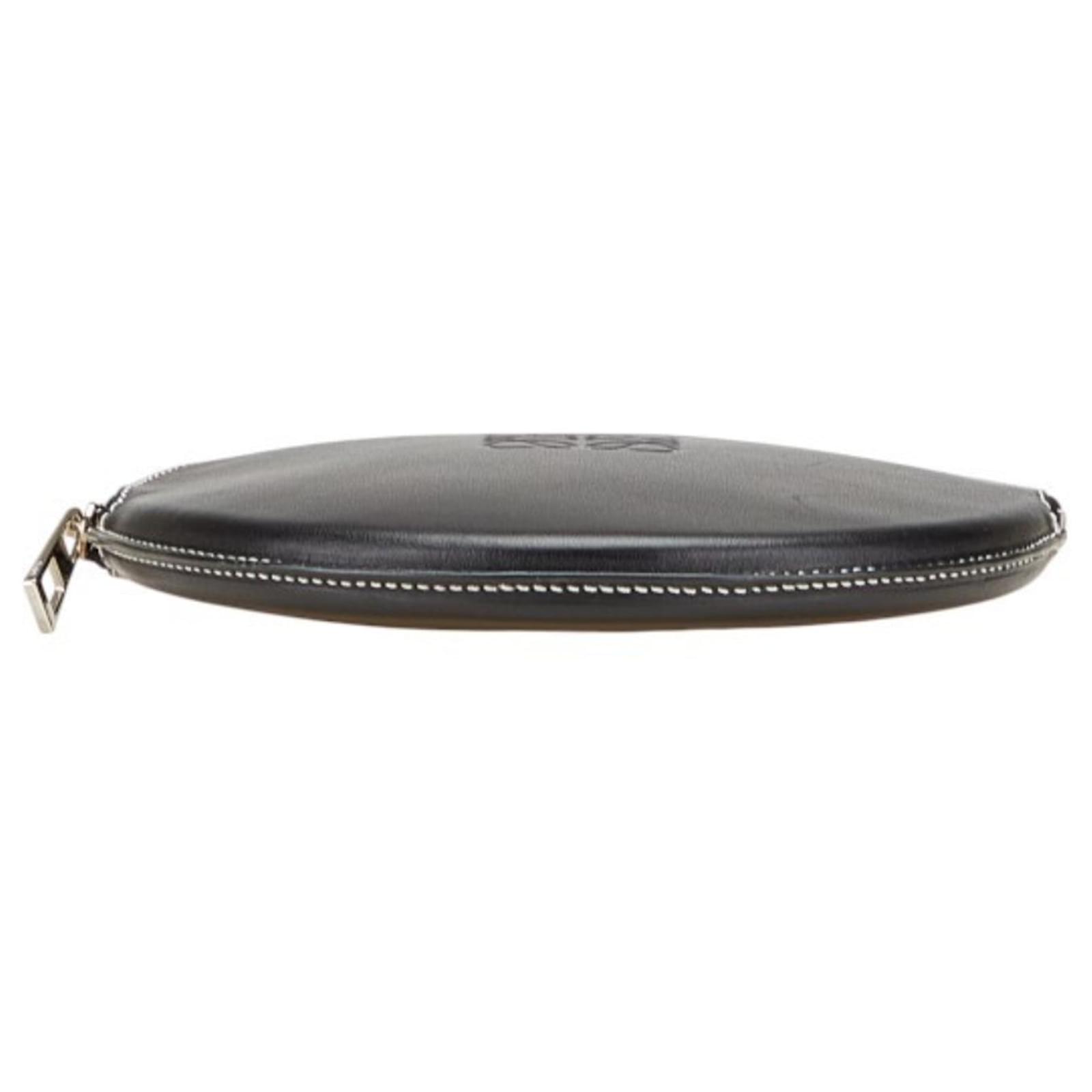 Loewe Anagram Cookie Pouch in Black Leather ref.2515279 - Joli Closet