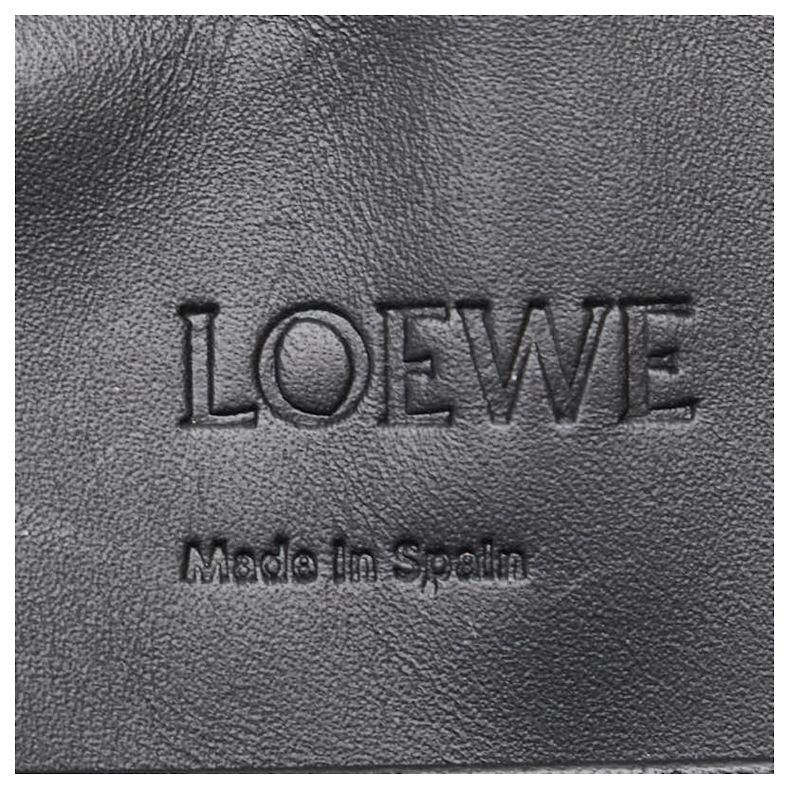 Loewe Anagram Cookie Pouch in Black Leather ref.2515279 - Joli Closet