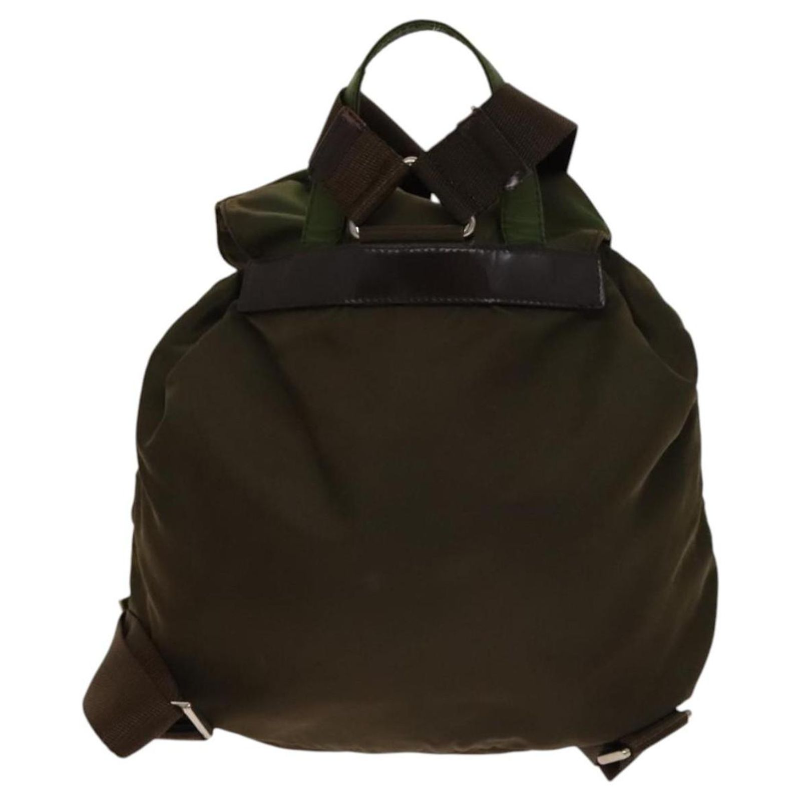 PRADA Backpack Nylon Green Silver Auth bs31871 PRADA Backpack Nylon Green Silver Auth bs31871 Silvery ref  main image 4