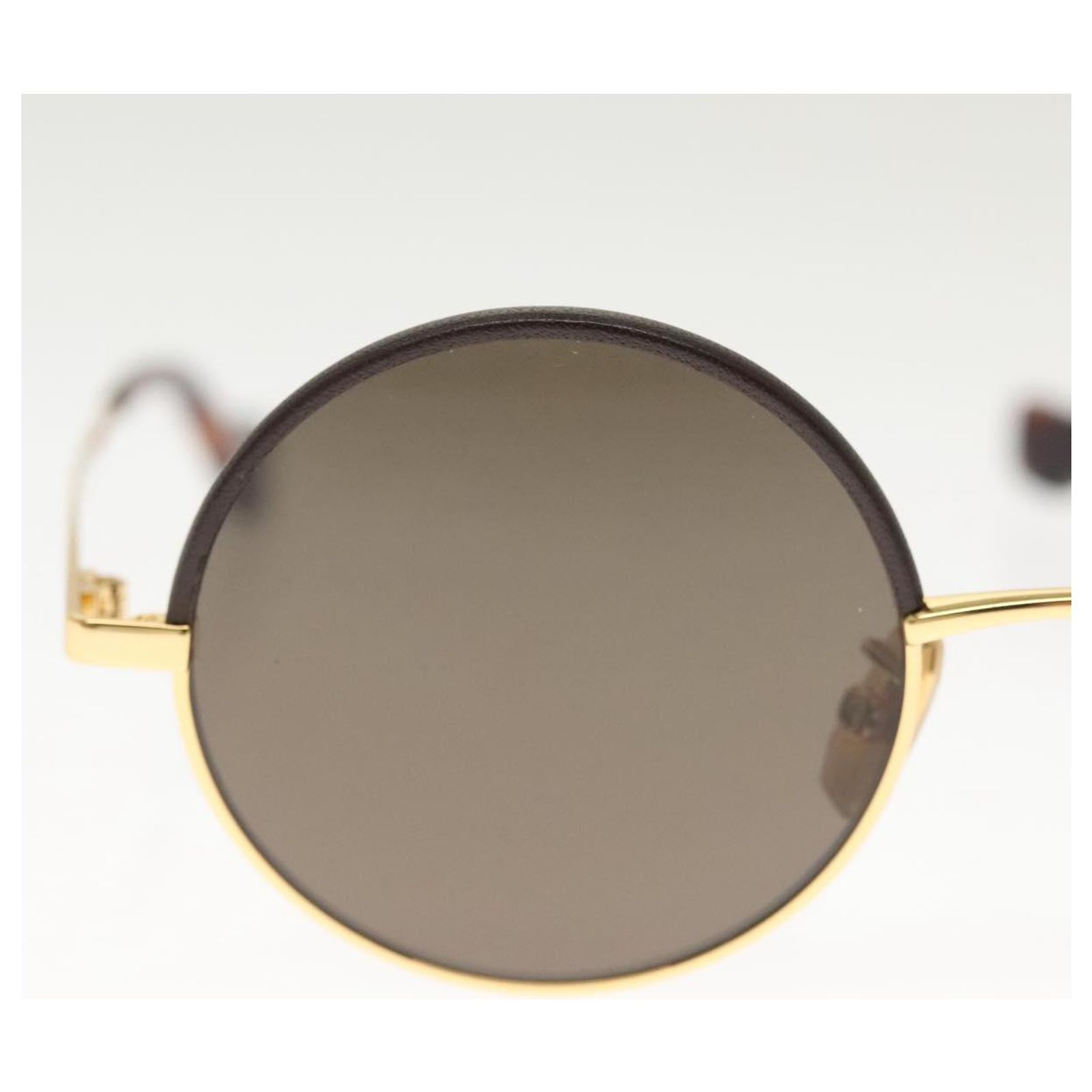 LOEWE Sunglasses metal Gold Tone LW40058U Auth 142384M ref 