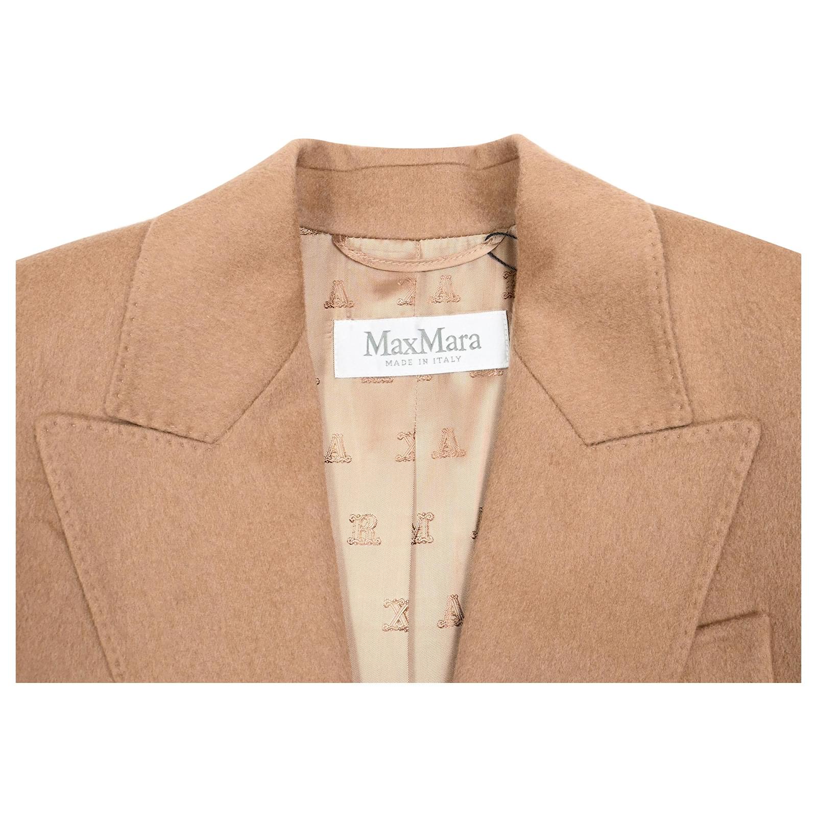 Max Mara Eva Blazer in Beige Camel Hair Wool Joli Closet