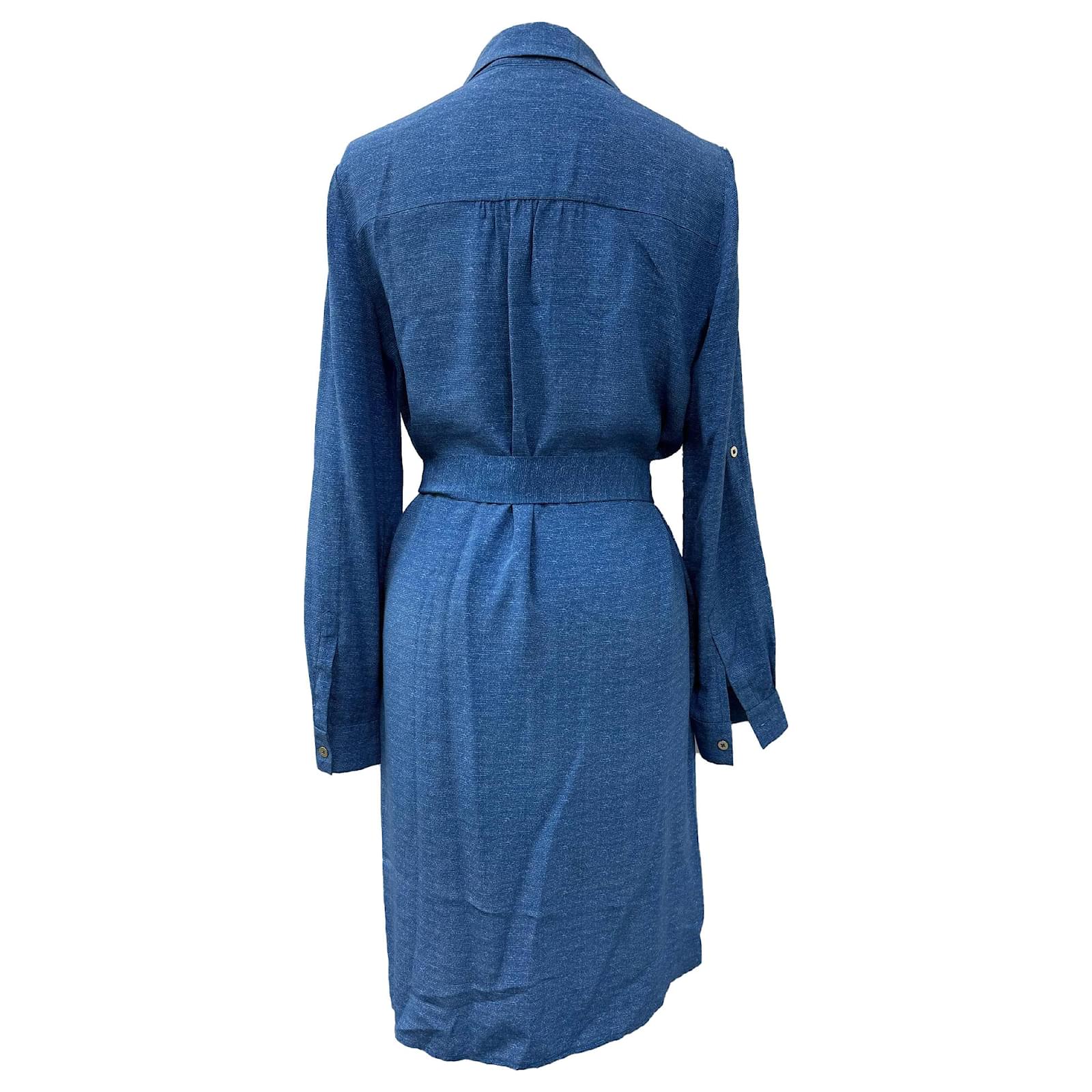 Diane von Furstenberg Belted Mini Dress in Blue Silk Light blue Cotton ref.2517461 - Joli Closet Diane von Furstenberg Belted Mini Dress in Blue Silk Light blue Cotton ref.2517461 - Joli Closet