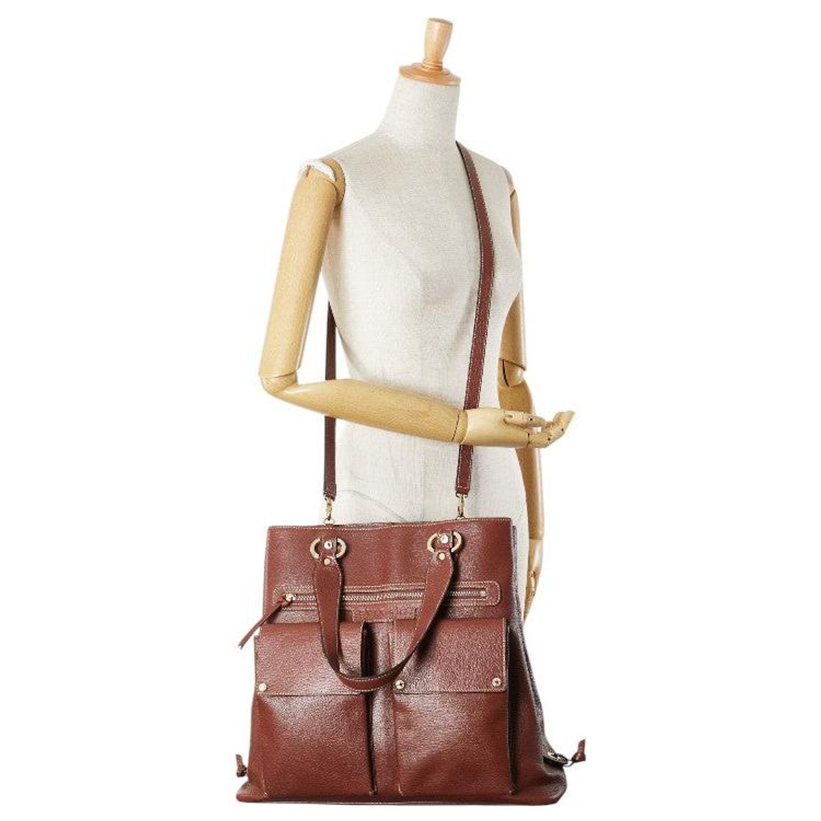 Bulgari Bvlgari Becky Bag Leather 2way Bag Brown ref.JC2517871 
