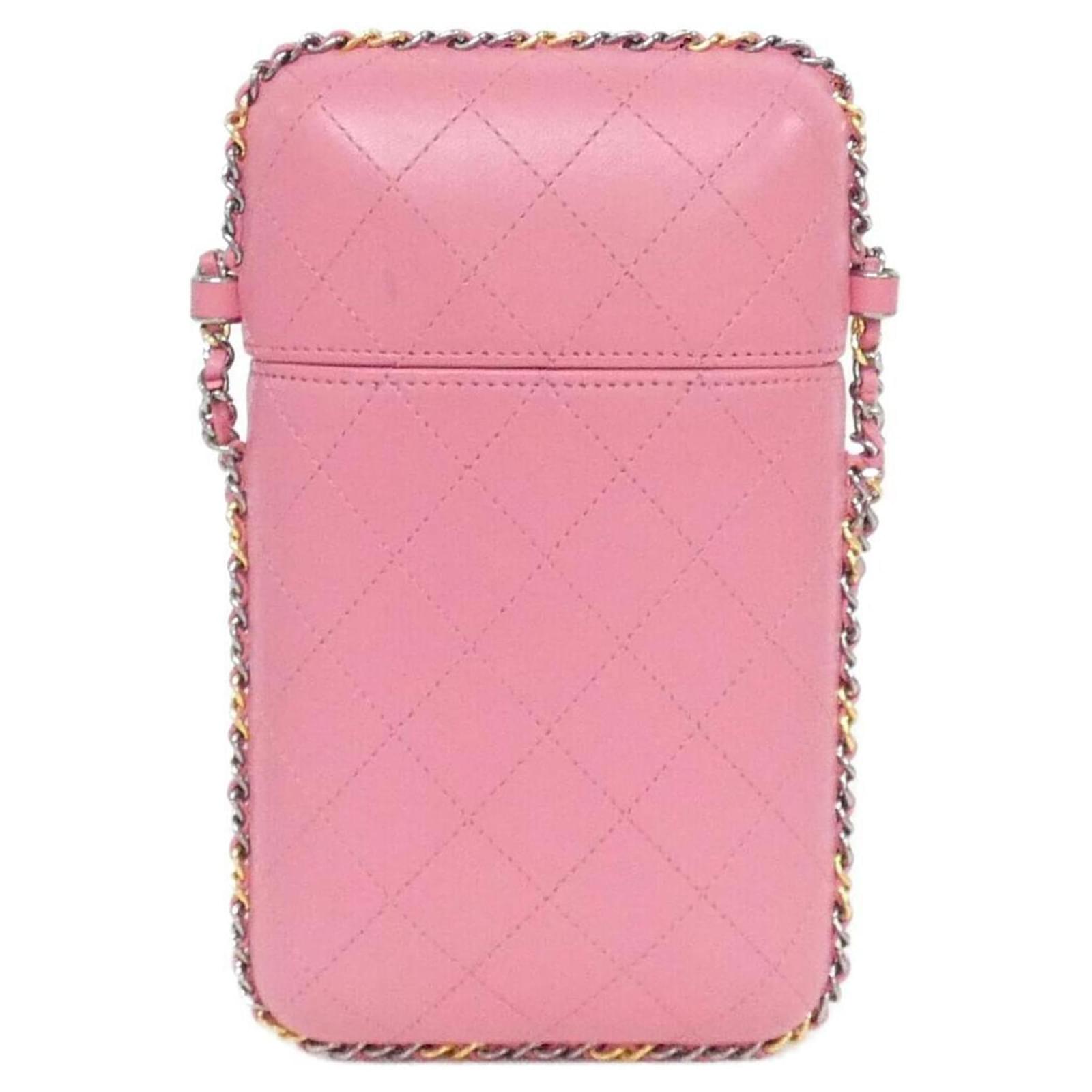 Chanel 94471 Phone Case Pink Leather ref.2519120 - Joli Closet 