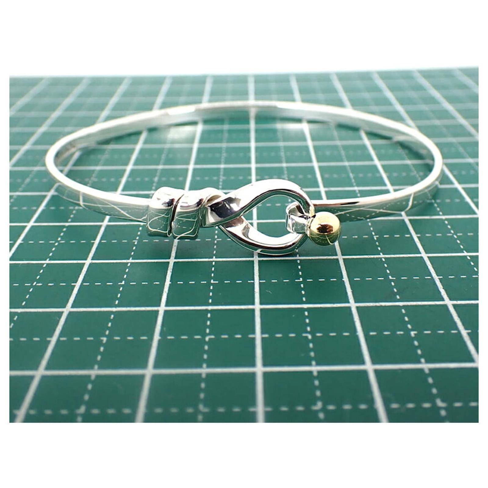 Tiffany & Co Tiffany 925 750 Hook & Eye Bangle Silver Yellow gold