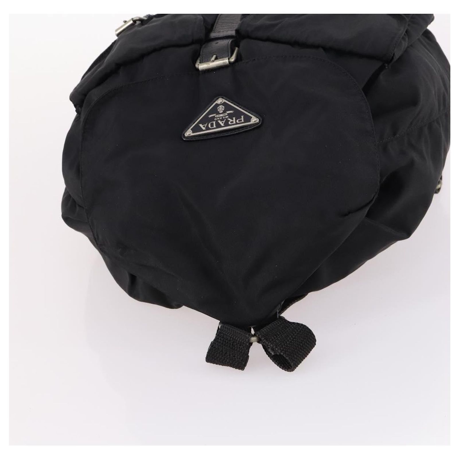 PRADA Backpack Nylon Black Silver Auth bs29053 Silvery ref  display picture 2