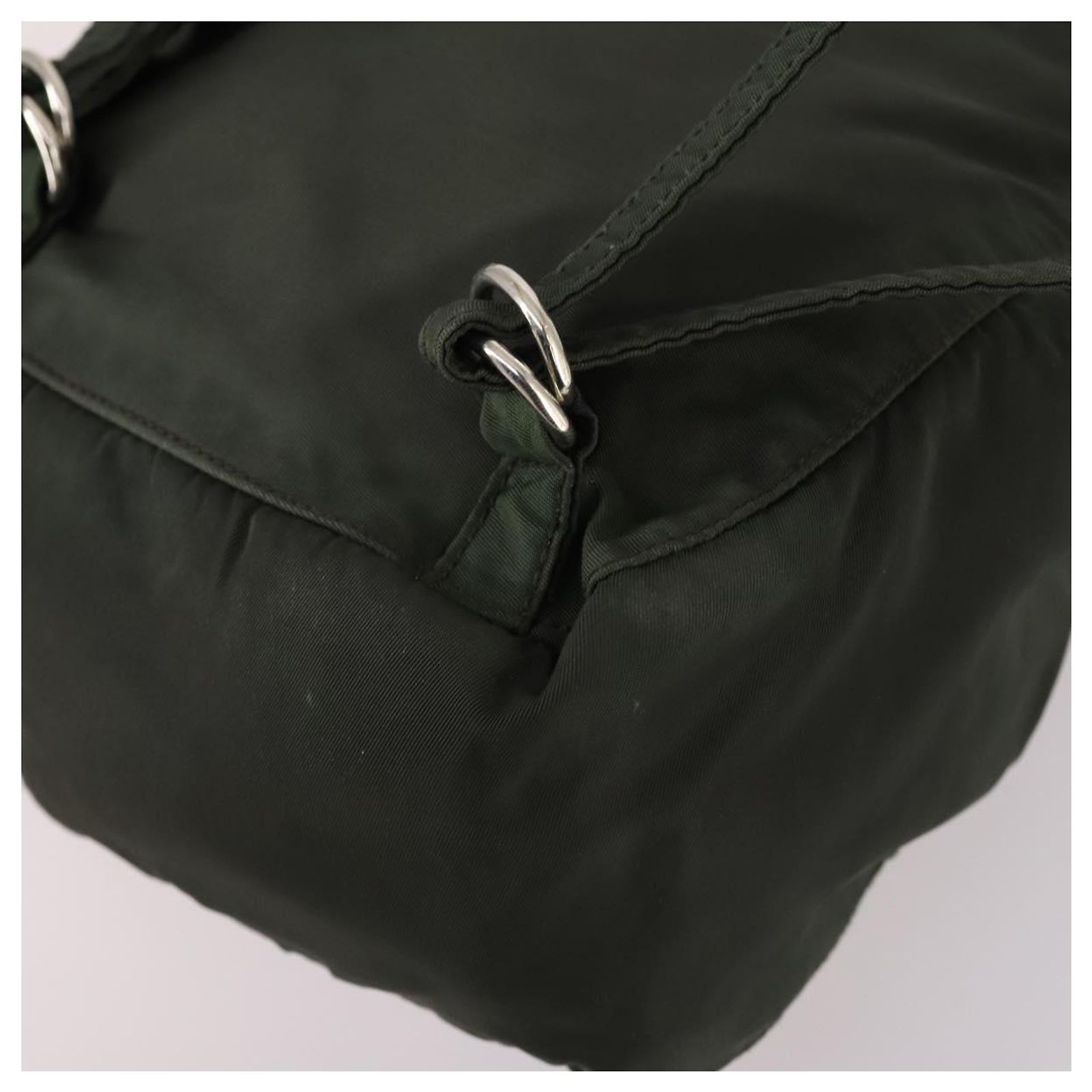 PRADA Backpack Nylon Khaki Silver Auth bs29204 Silvery ref  display picture 1