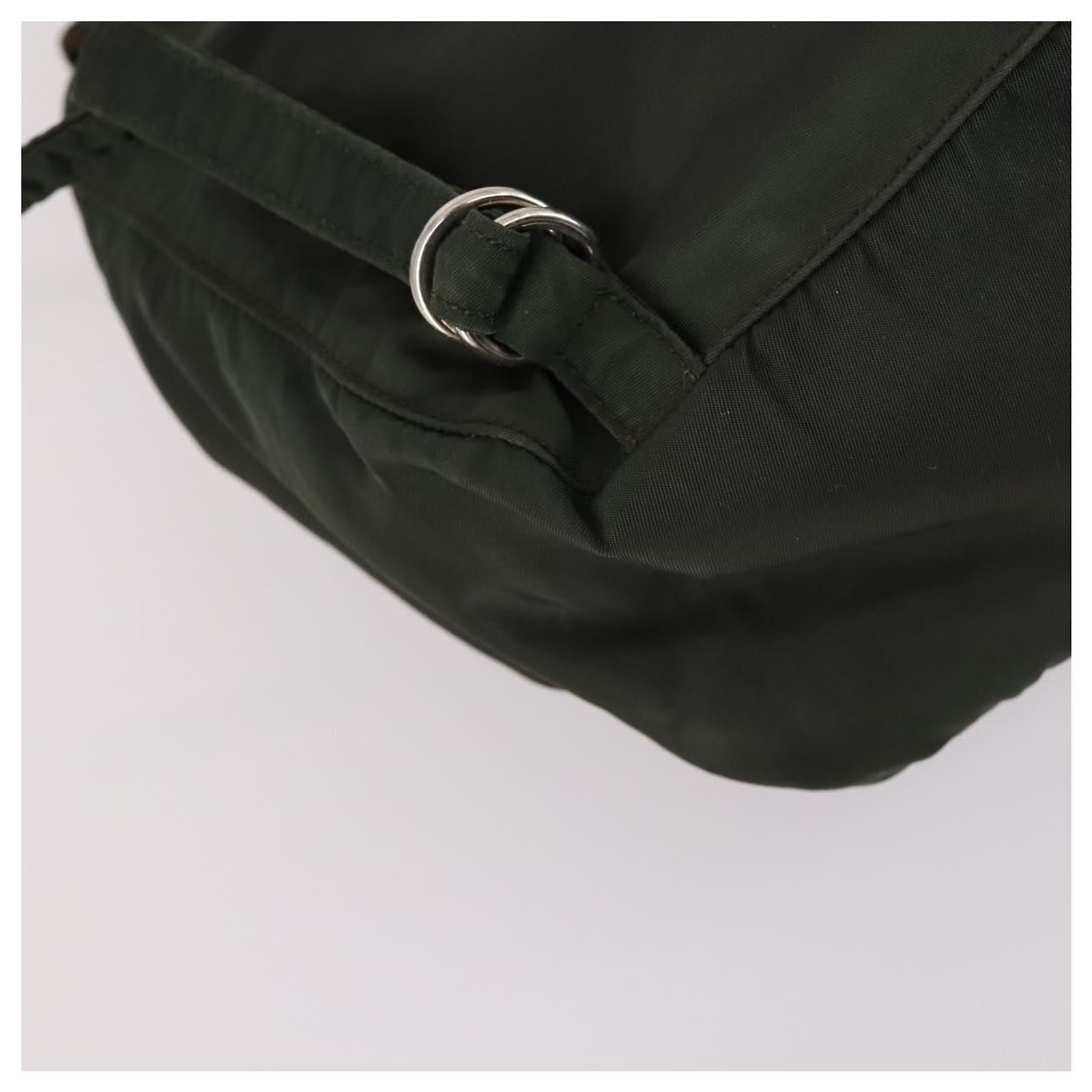 PRADA Backpack Nylon Khaki Silver Auth bs29204 Silvery ref  display picture 3