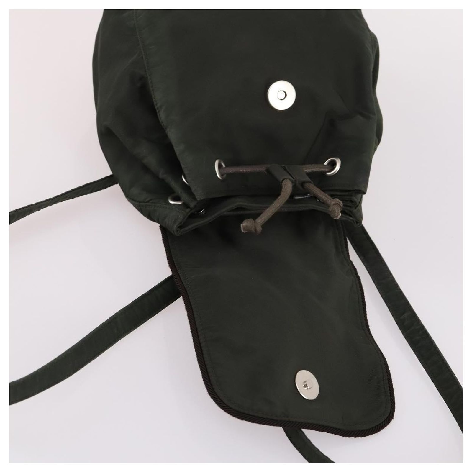 PRADA Backpack Nylon Khaki Silver Auth bs29204 Silvery ref  display picture 3