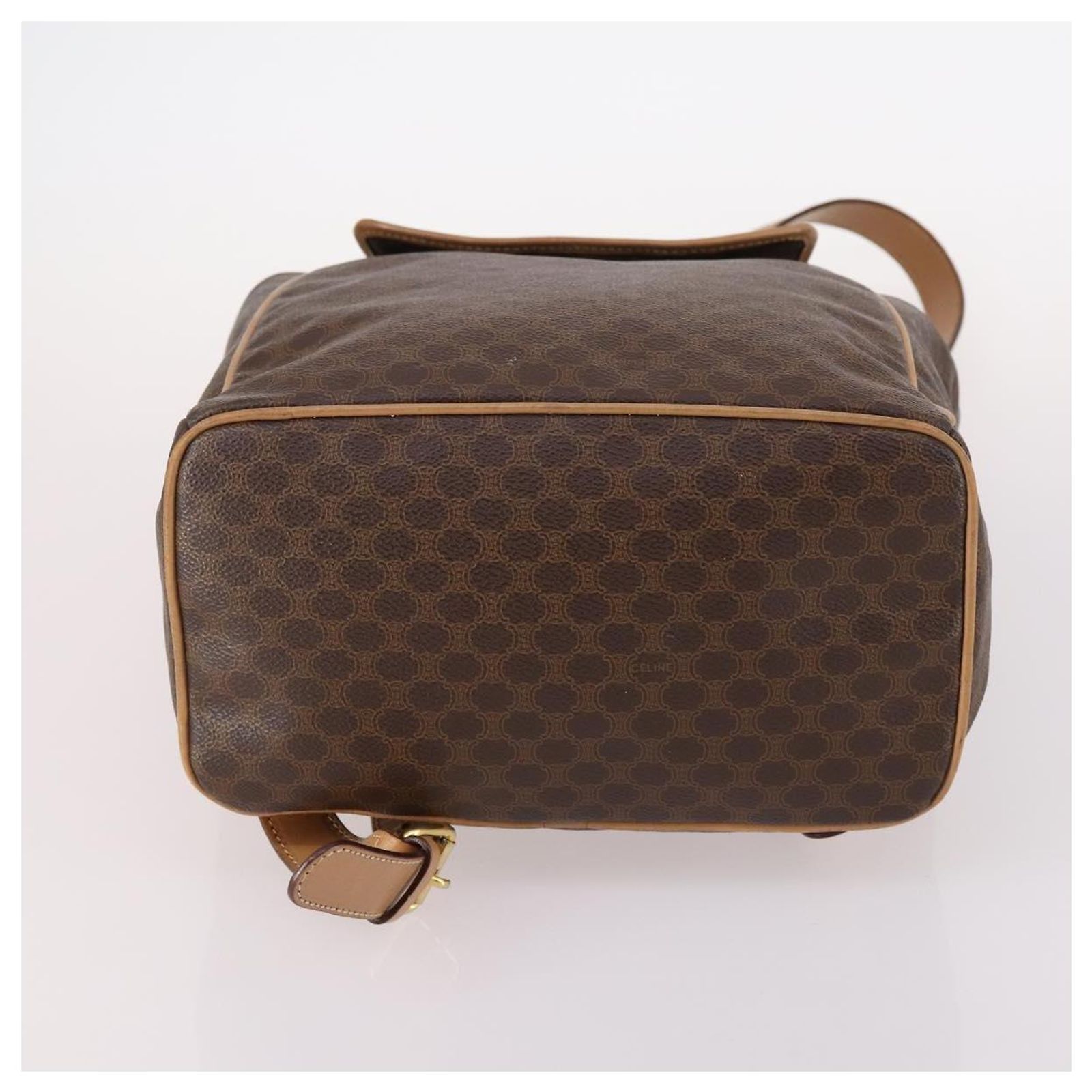 CELINE Macadam Canvas Backpack PVC Leather Brown Gold Auth ep10649 Céline CELINE Macadam Canvas Backpack PVC Leather Brown Gold  main image 3