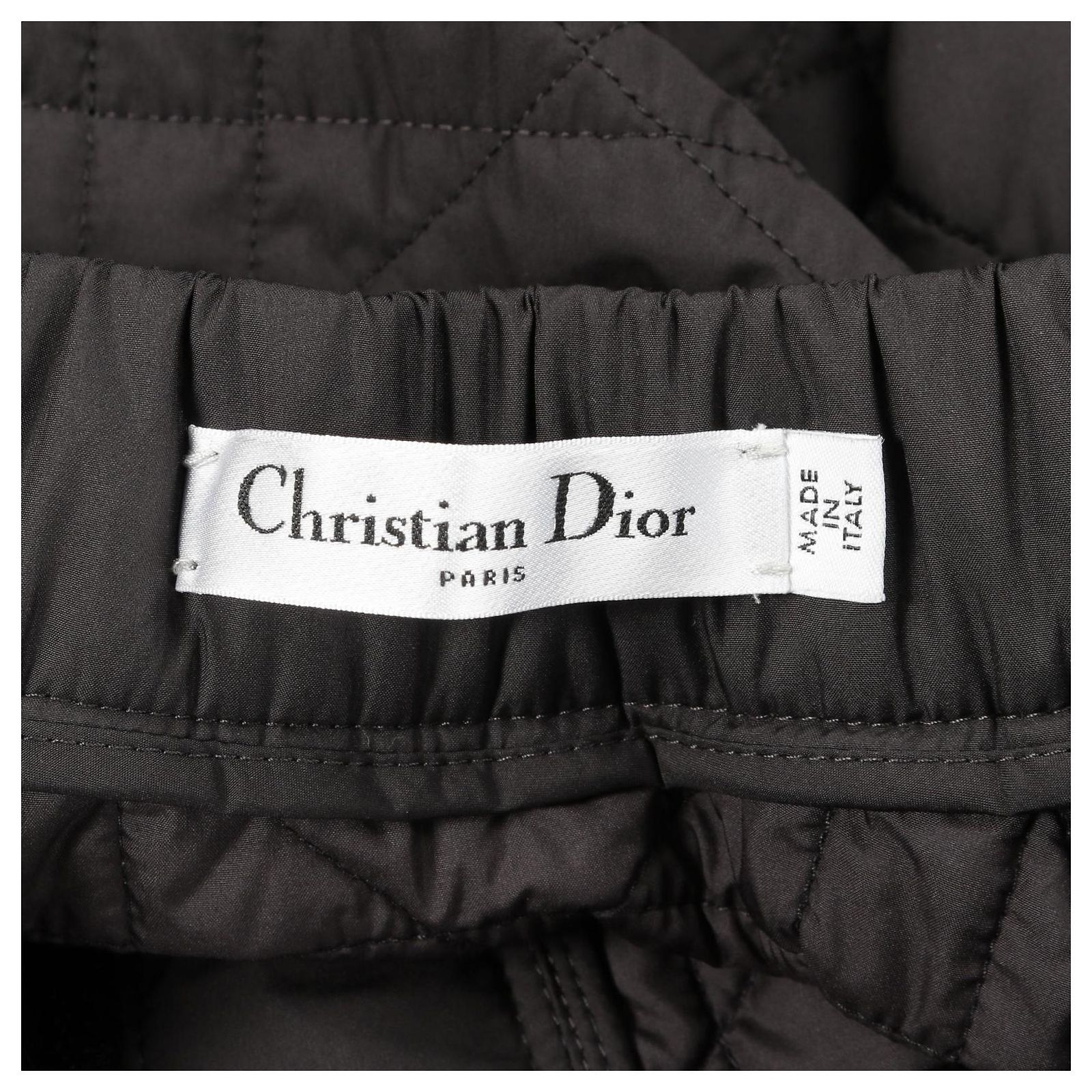 Gonna in taffetà tecnico con micro cannage di Christian Dior Nero ...