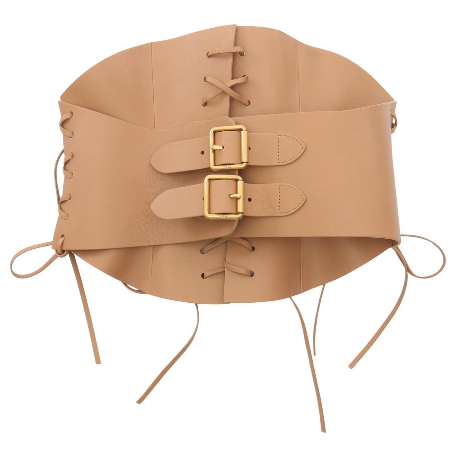 Christian Dior Dior D-Lace Corset Belt, Leather, Women\'s, Brown, B0103CGDK34U75 Christian Dior Dior D-Lace Corset Belt Brown ref.2523739  main image 3