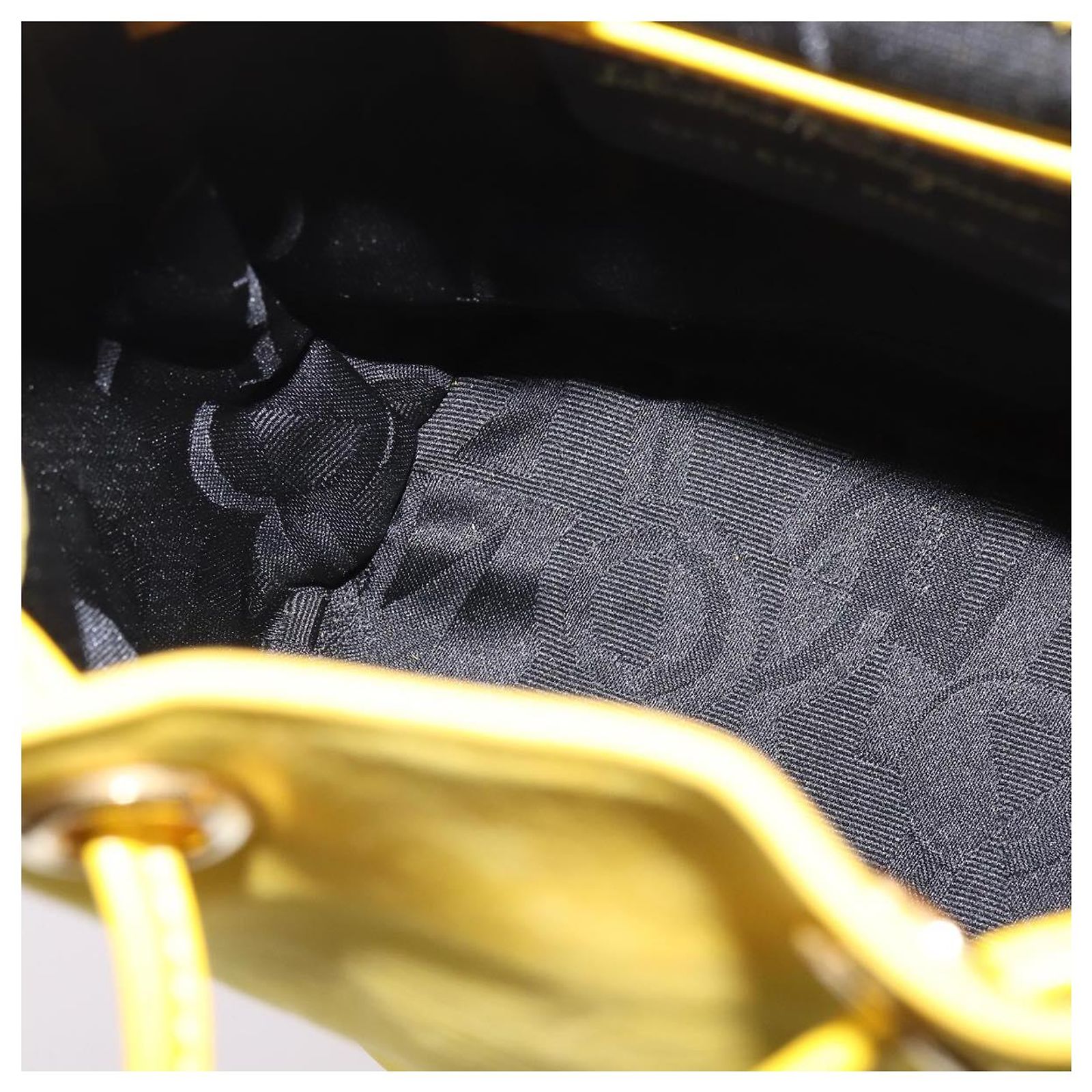 Salvatore Ferragamo Gancini Backpack Suede Yellow Gold Auth  display picture 1