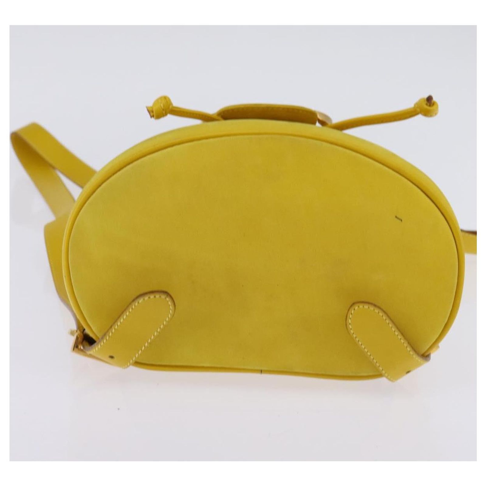 Salvatore Ferragamo Gancini Suede Yellow Suede Backpack Bag Salvatore Ferragamo Gancini Backpack Suede Yellow Gold Auth  main image 2