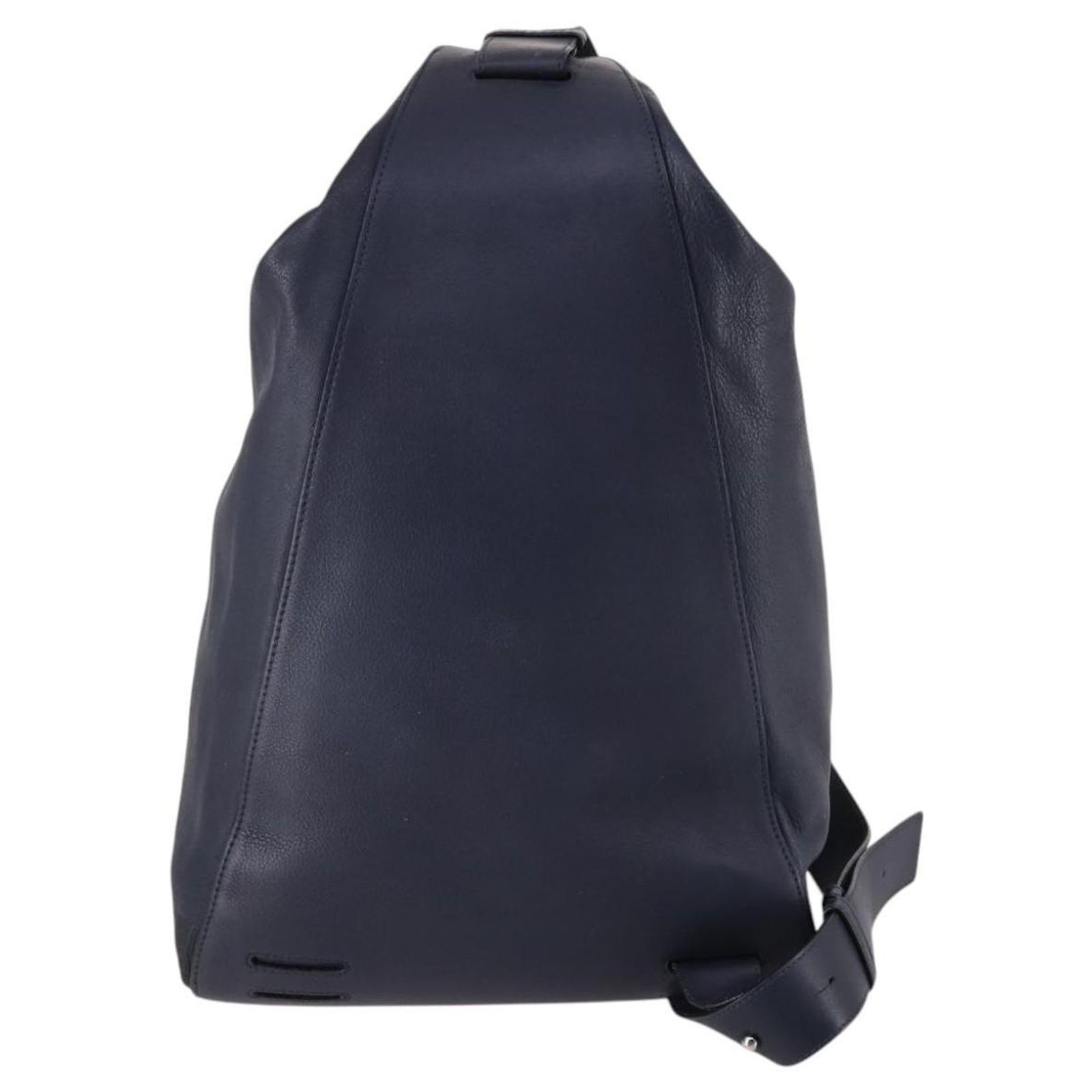 LOEWE Anagram Anton Rucksack aus Leder Navy Silber Auth  display picture 2
