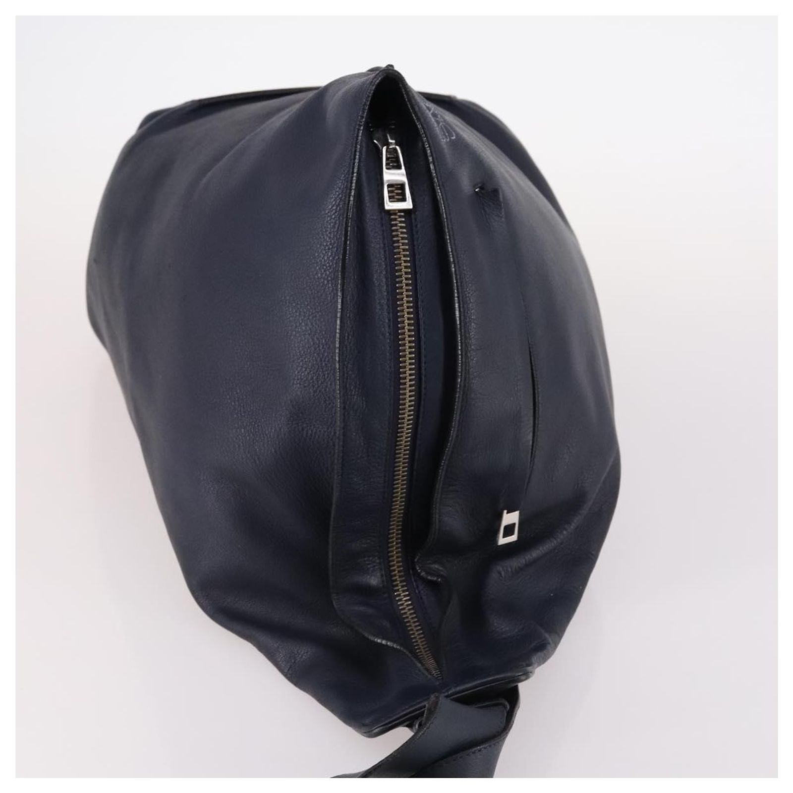 LOEWE Anagram Anton Rucksack aus Leder Navy Silber Auth  display picture 1