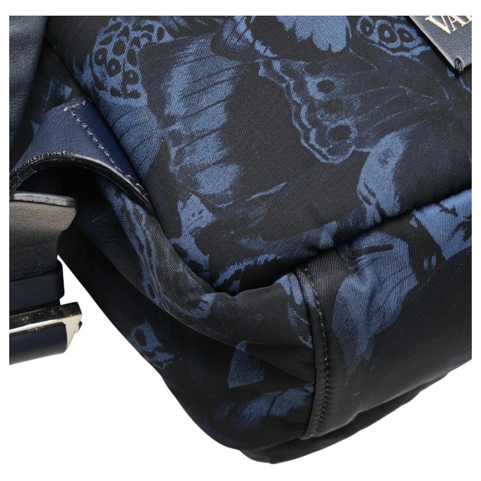 Sac à dos à rabat Hit The Road Cuir Gravity Outline bleu marine et cuir de veau grainé
