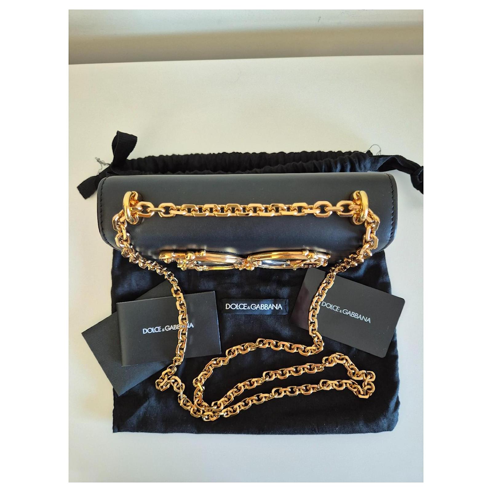 Dolce Gabbana Mini sac à main D&G DG Girls Cuir Noir