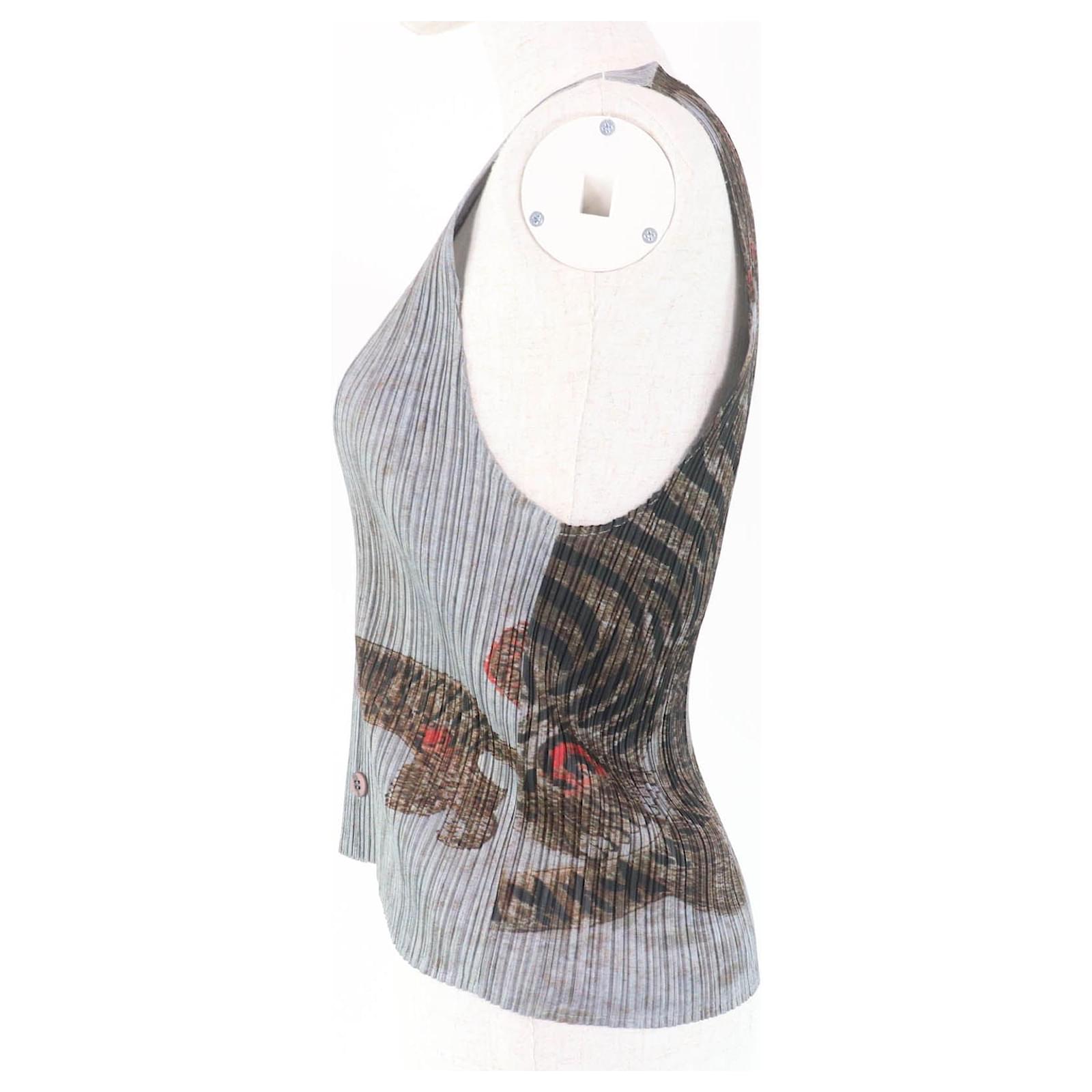 Issey Miyake PLEATS PLEASE Best Folk Painting Tiger Animal