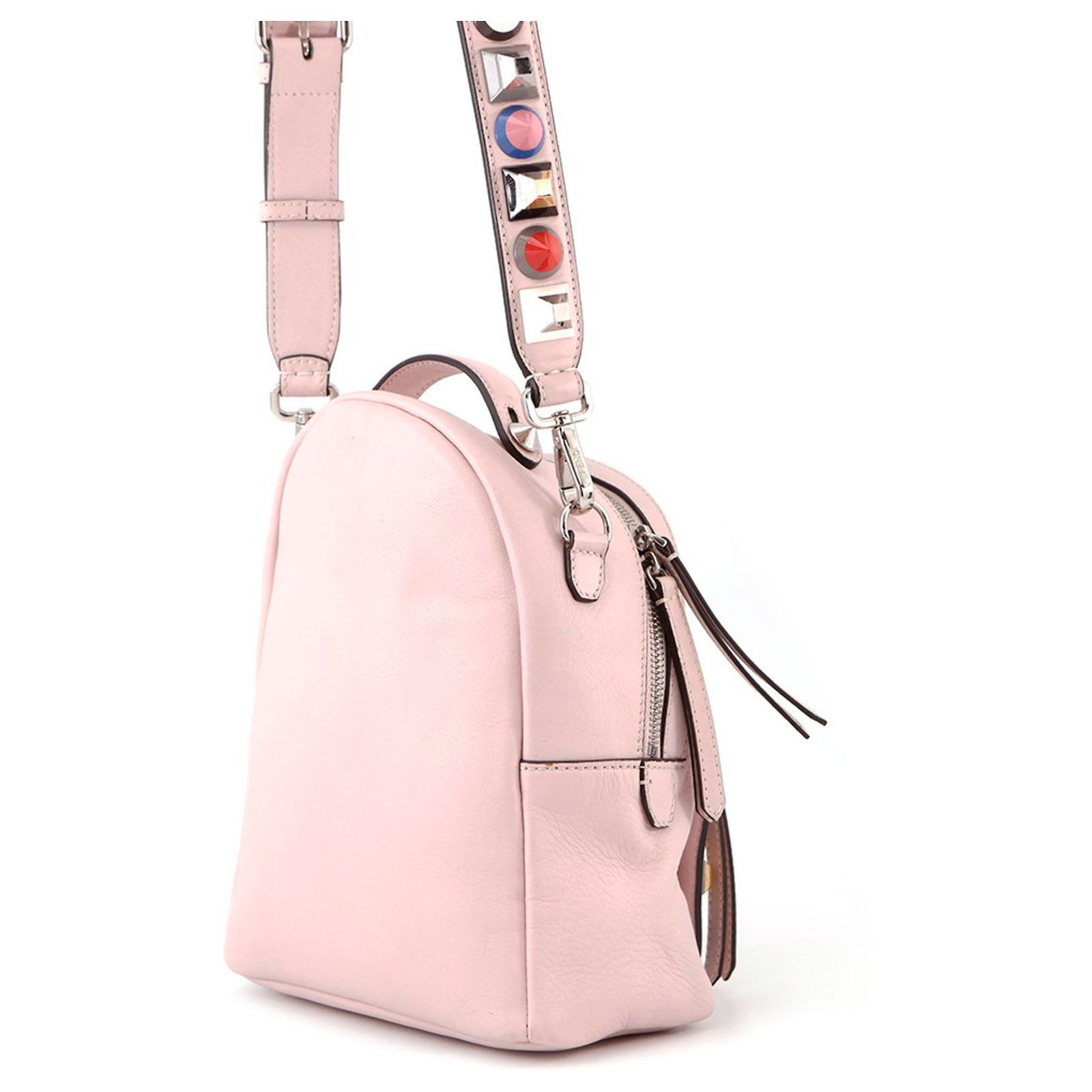 Fendi Pink Studded Women\'s Bag Fendi Vitello Liberty Scalloped Studded Kan I Shoulder Bag  main image 4