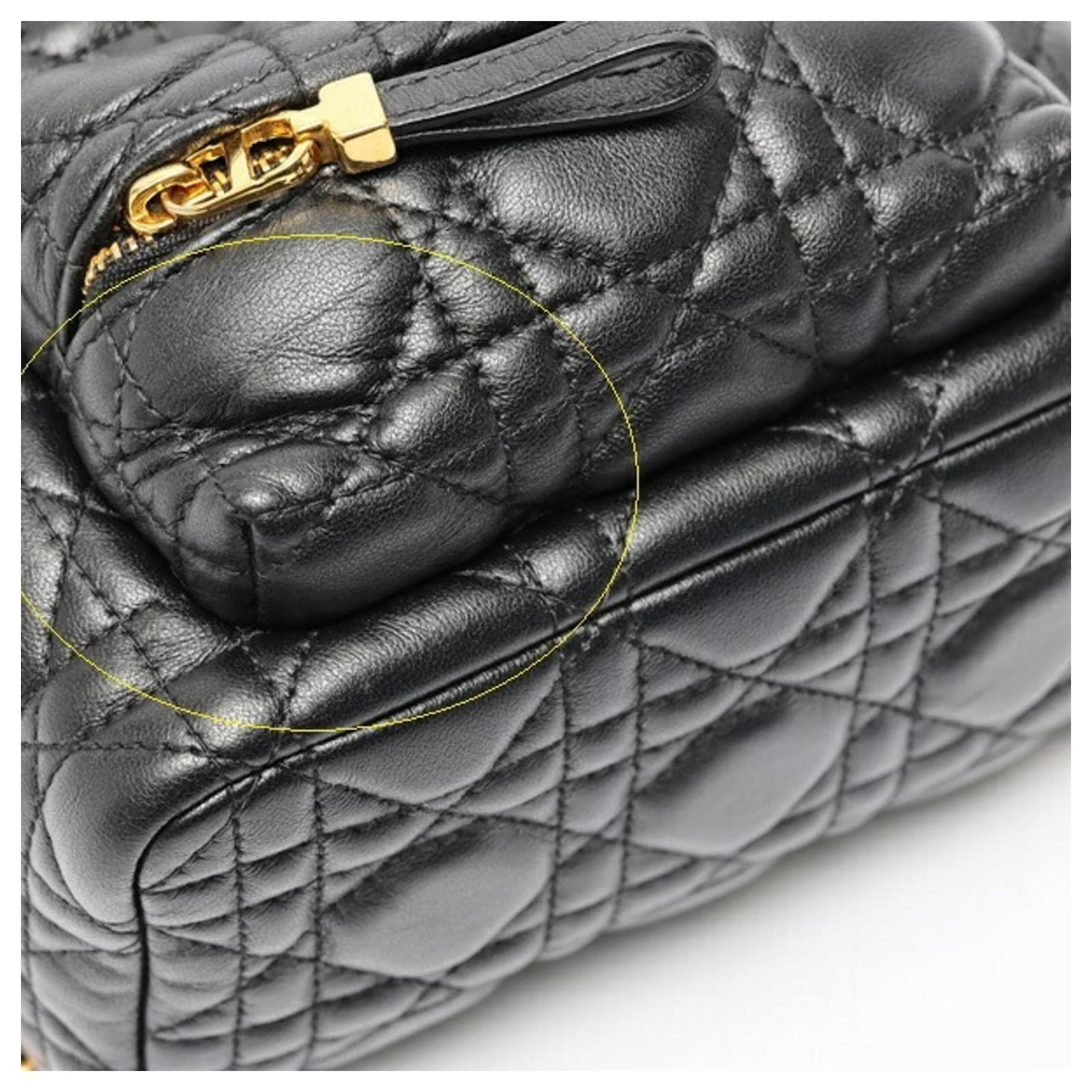 Christian Dior Caro Backpack in Black Lambskin Leather ref