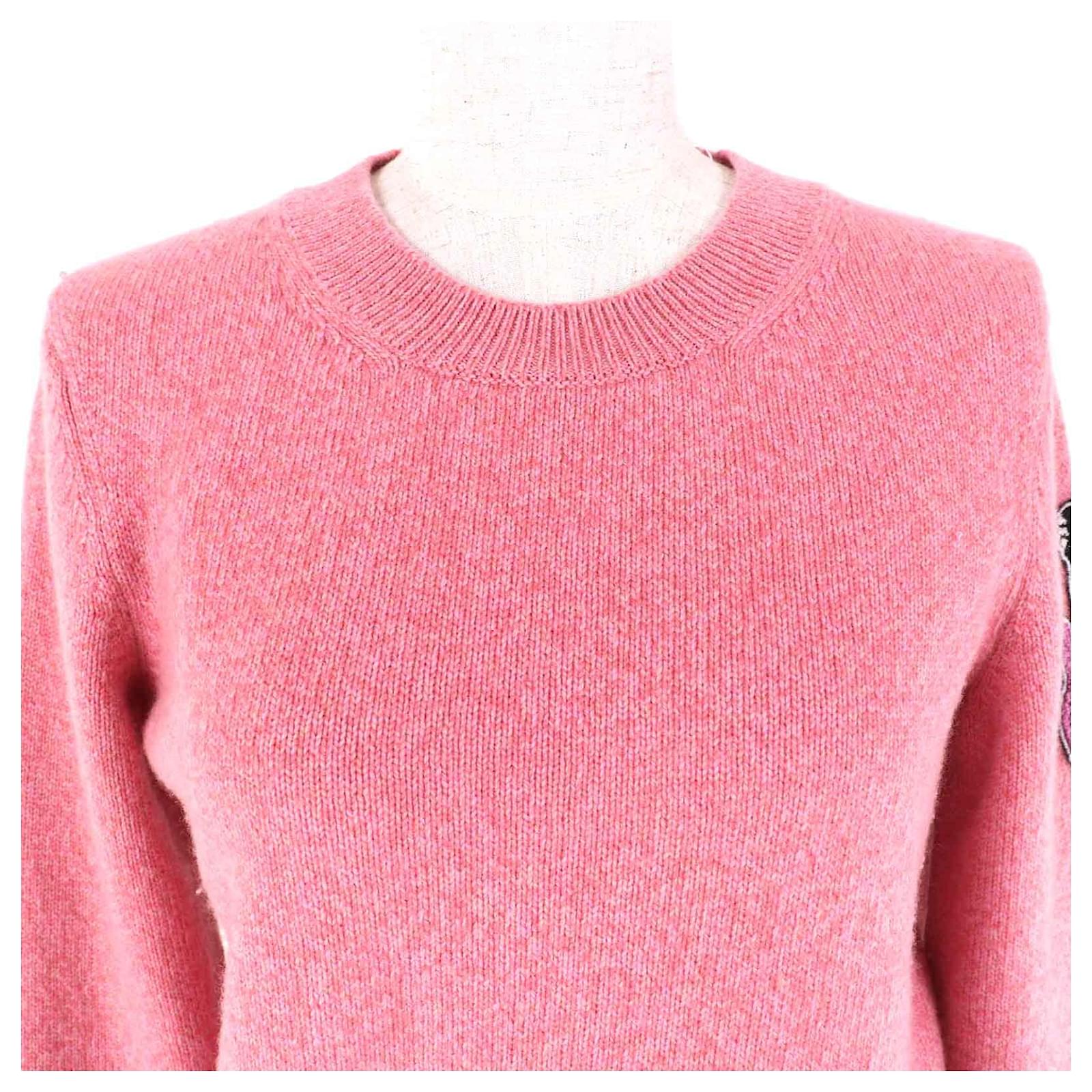Chanel COCO Mark Guitar Patch Cashmere Knit Sweater Pink ref