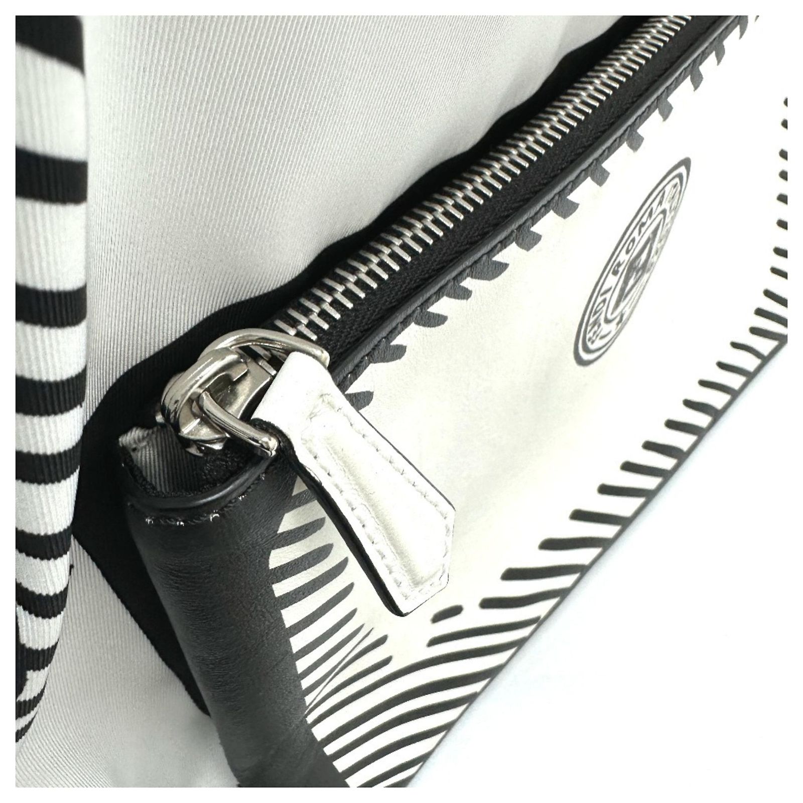 FENDI 7VZ042 Joshua Vides California Sky Backpack in White Canvas/Leather Fendi launches California Sky collection with Joshua Vides  main image 4