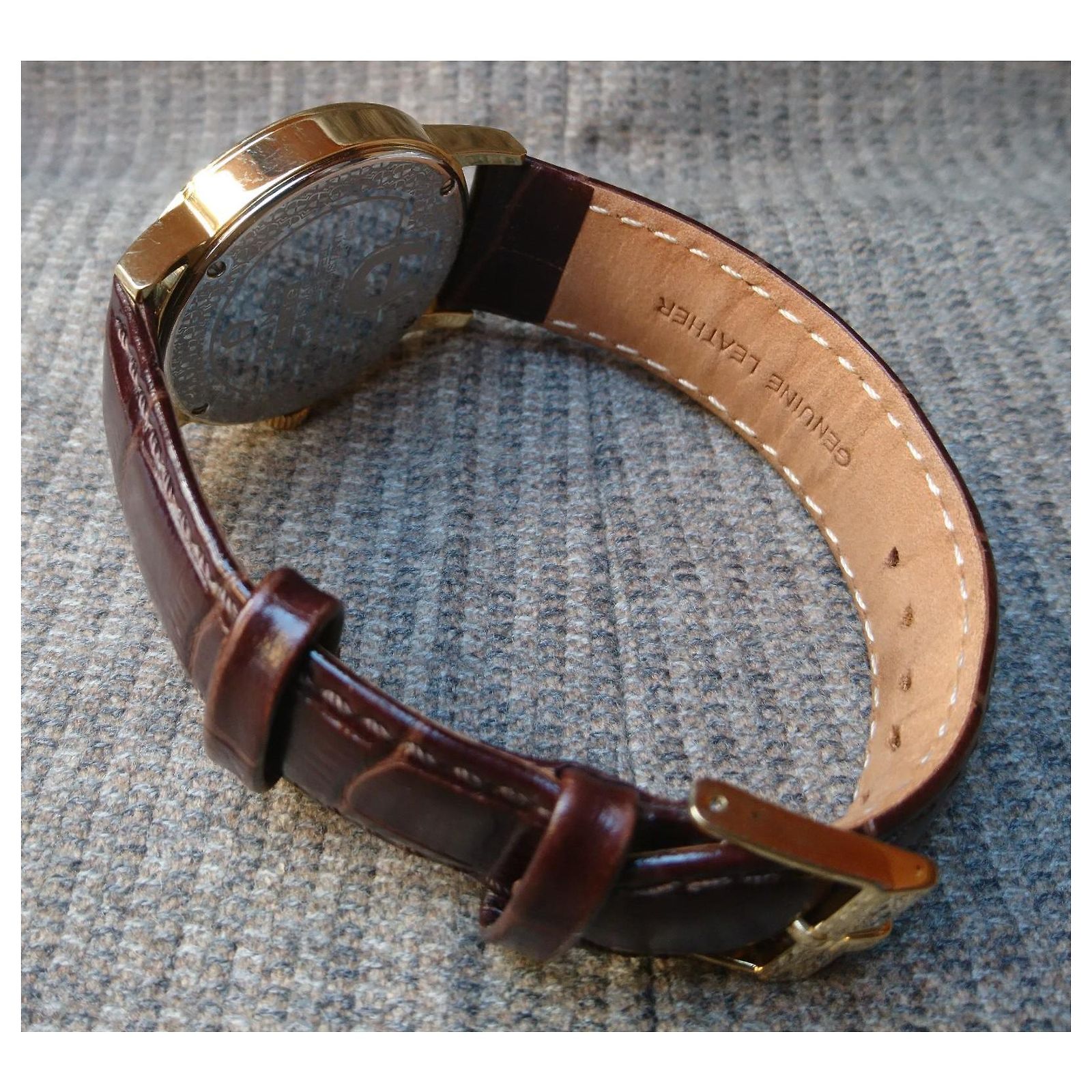 Aigner Linate Quartz Watch, ref. A32100 Swiss Made Golden Dark 
