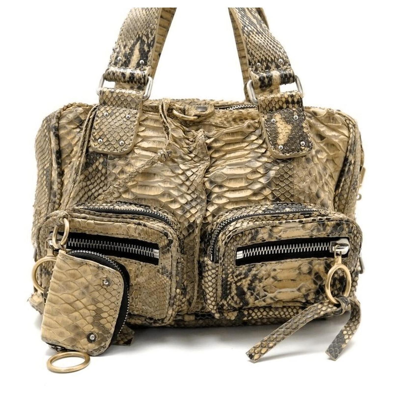 Chloé CHLOE BETTY SHOULDER BAG PYTHON LEATHER HAND BAG Beige