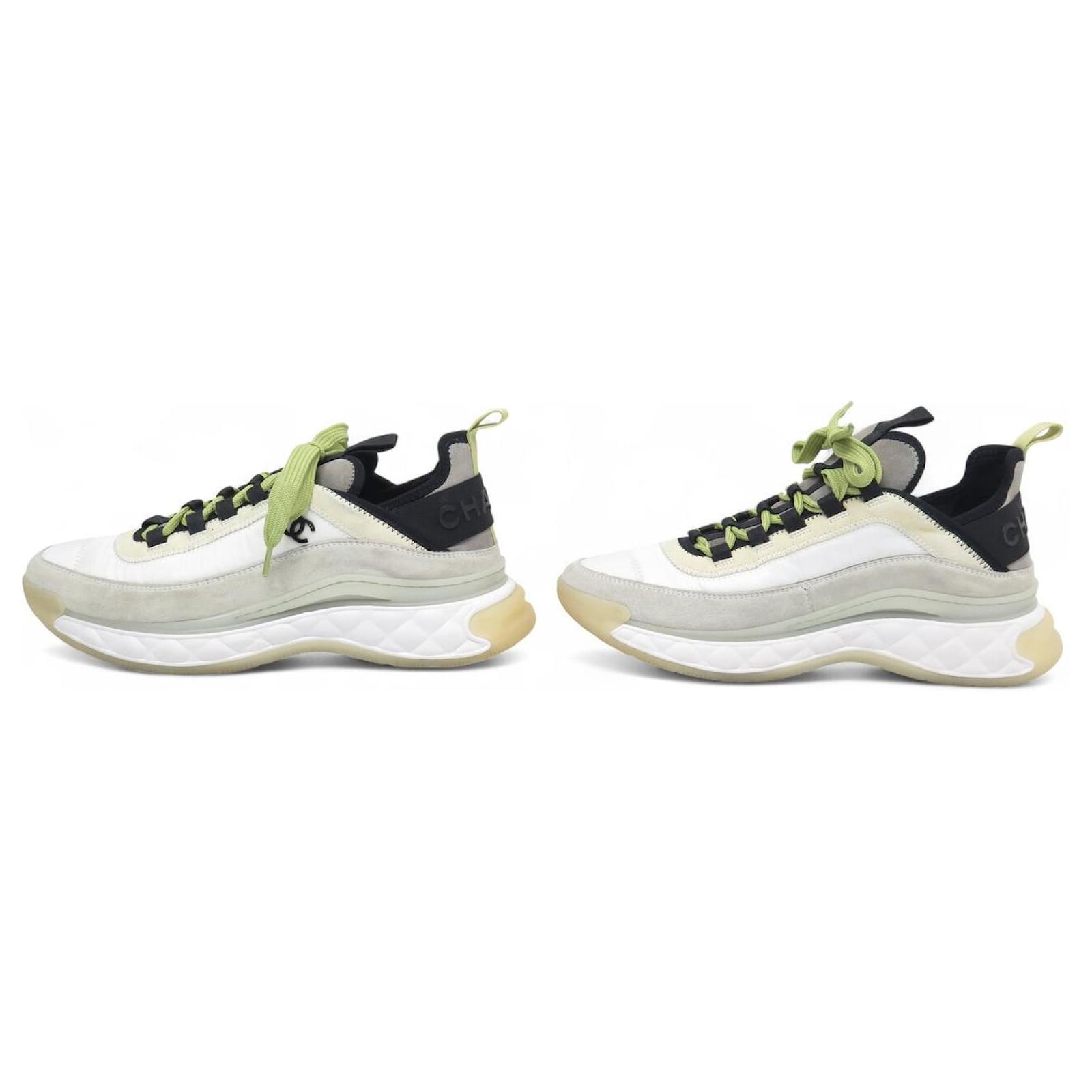 NEW CHANEL LOW TOP TRAINERS G35617 39.5 SNEAKERS SHOES White