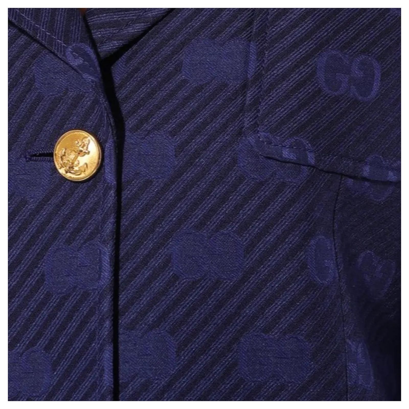 Gucci My Body My Choice Blue Wool Blazer ref.2534265 - Joli Closet